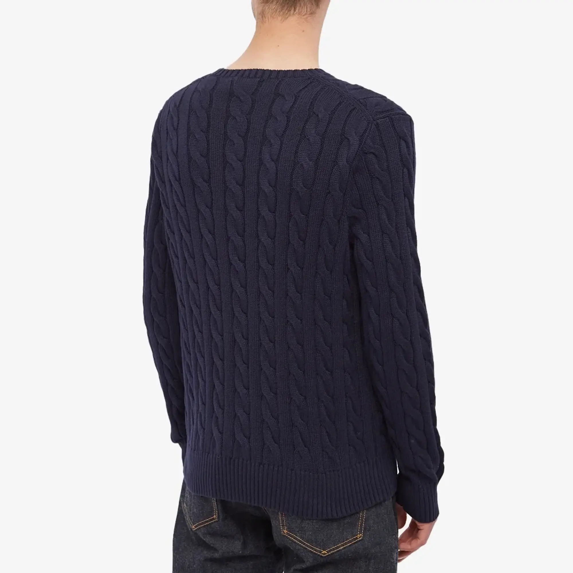 Polo Ralph Lauren Men's Cotton Cable Crew Knit Hunter Navy