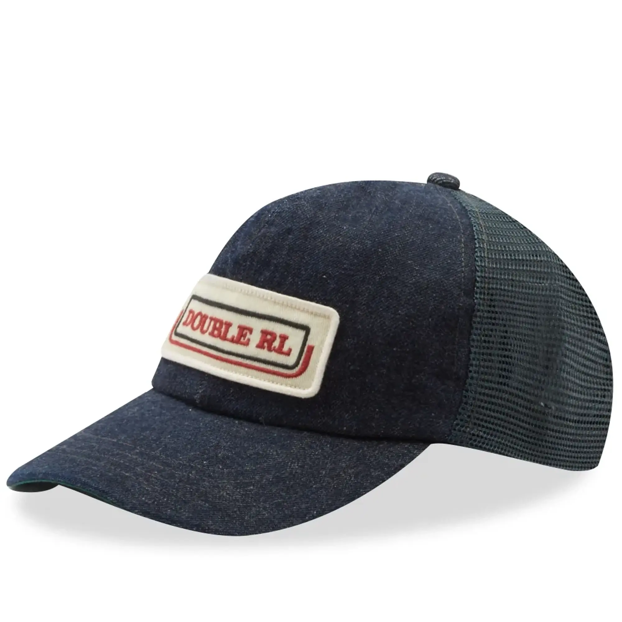 RRL Logo-Patch Denim Trucker Cap - Indigo