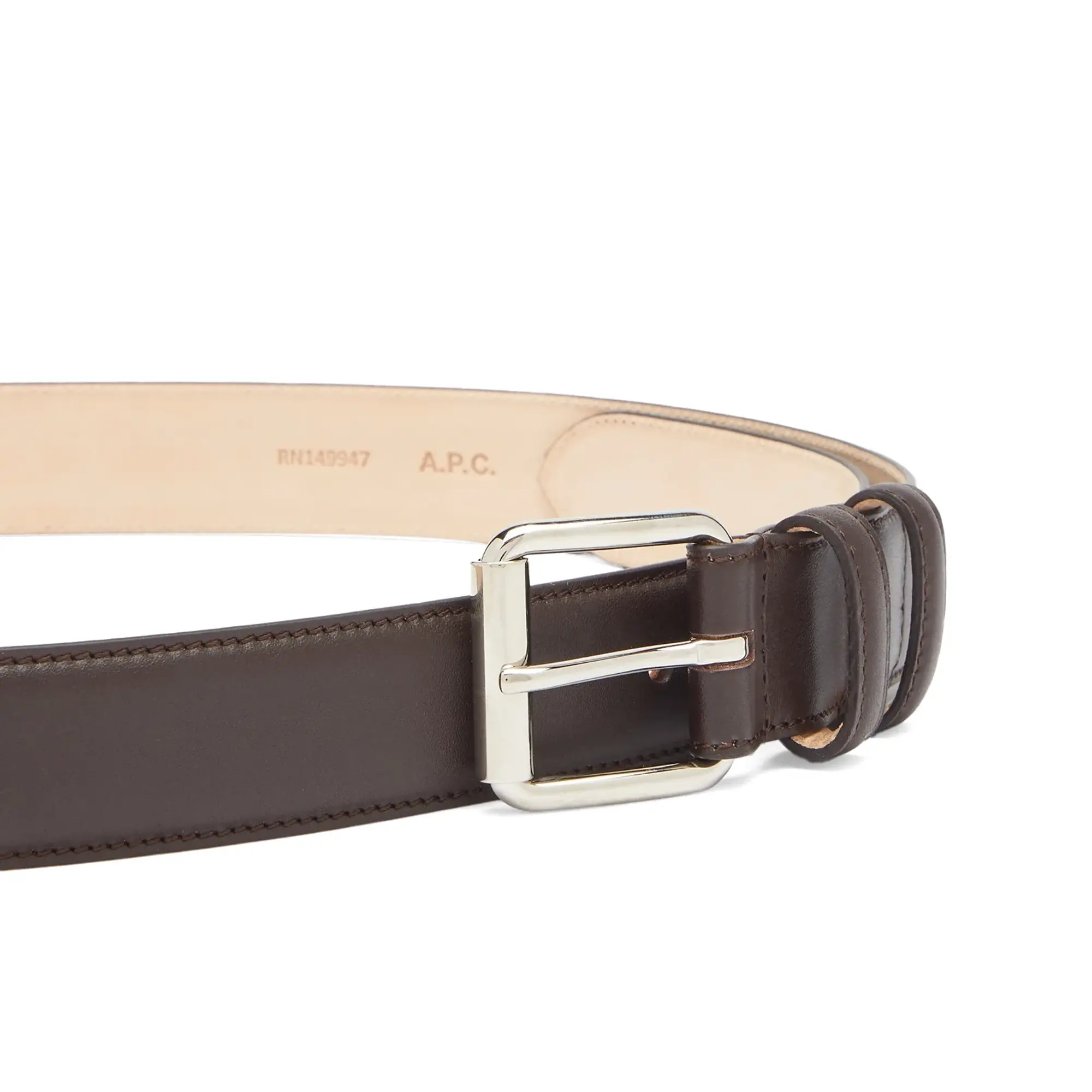 A.P.C. Men's Classic Paris Belt Dark Brown