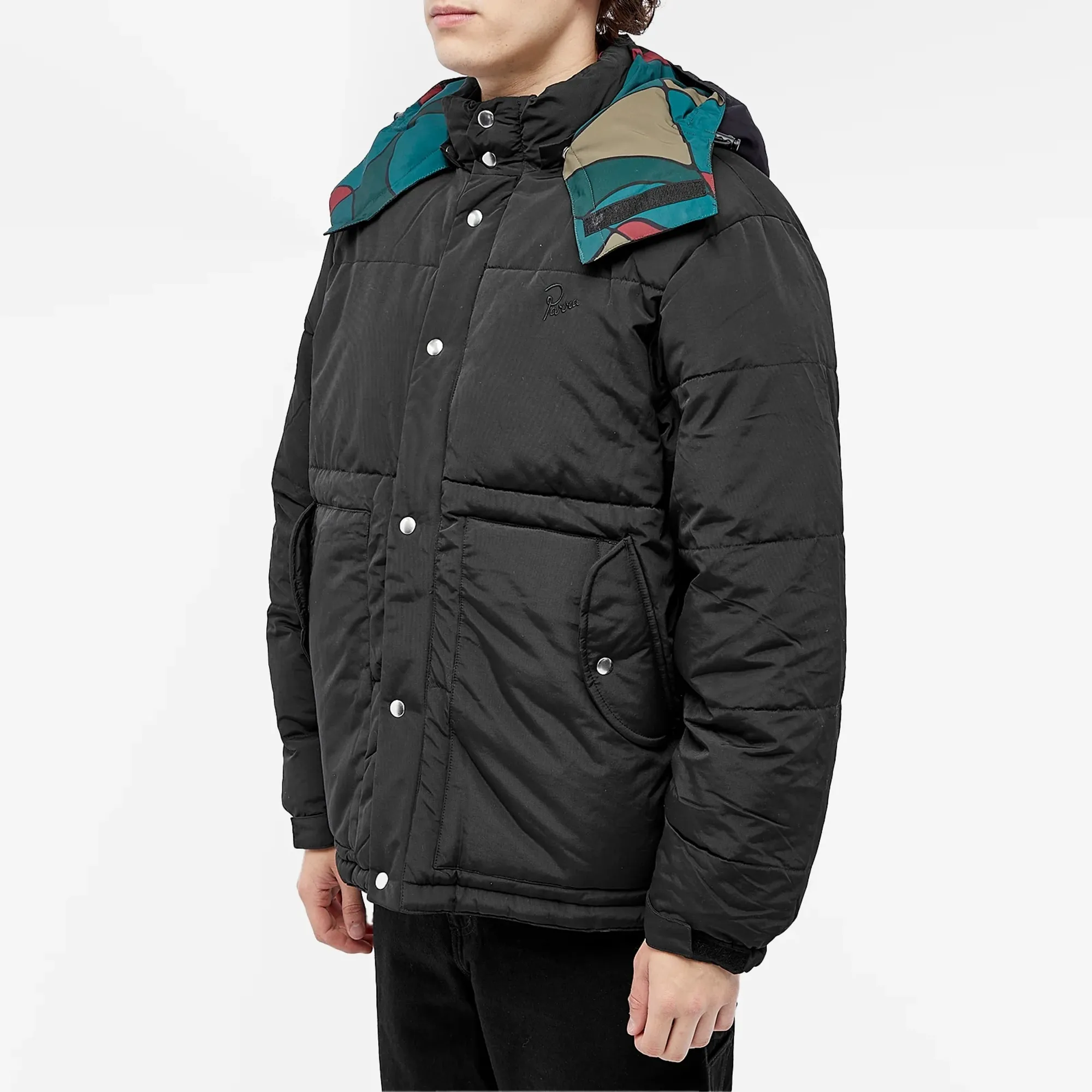 By Parra Men's Trees In Wind Puffer Jacket Black | 50240-BLK