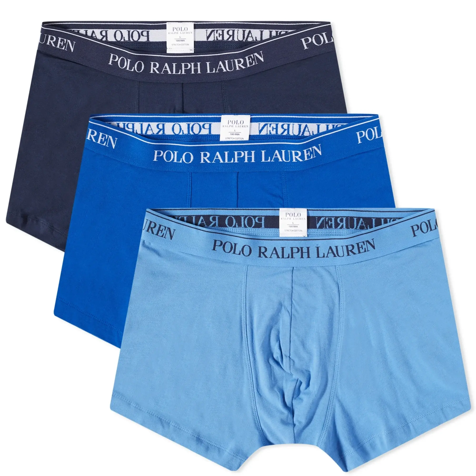 Polo Ralph Lauren Men's Cotton Trunk - 3 Pack Navy/Sapphire Star/Blue