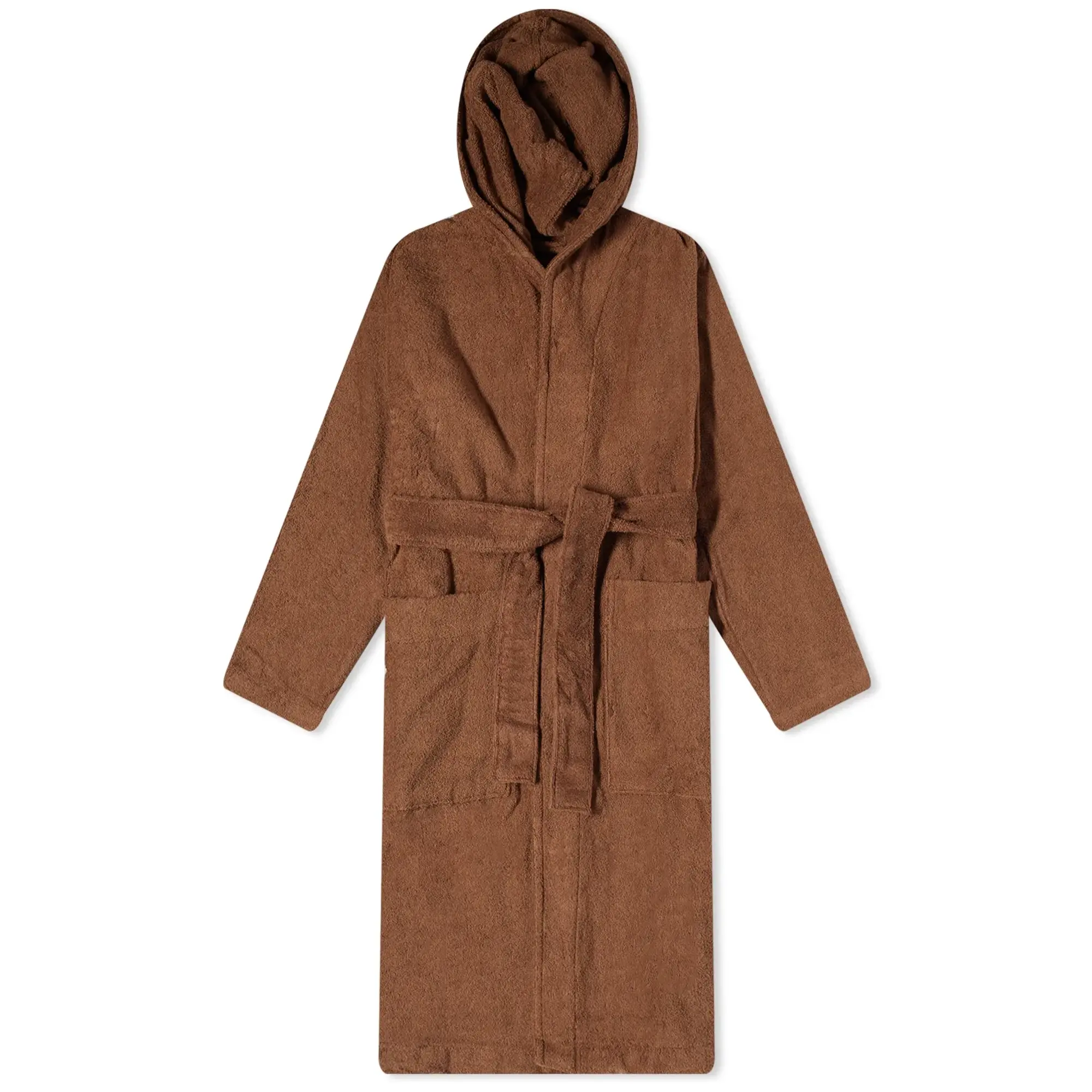 Tekla Fabrics Terry Hooded Bathrobe Kodiak Brown