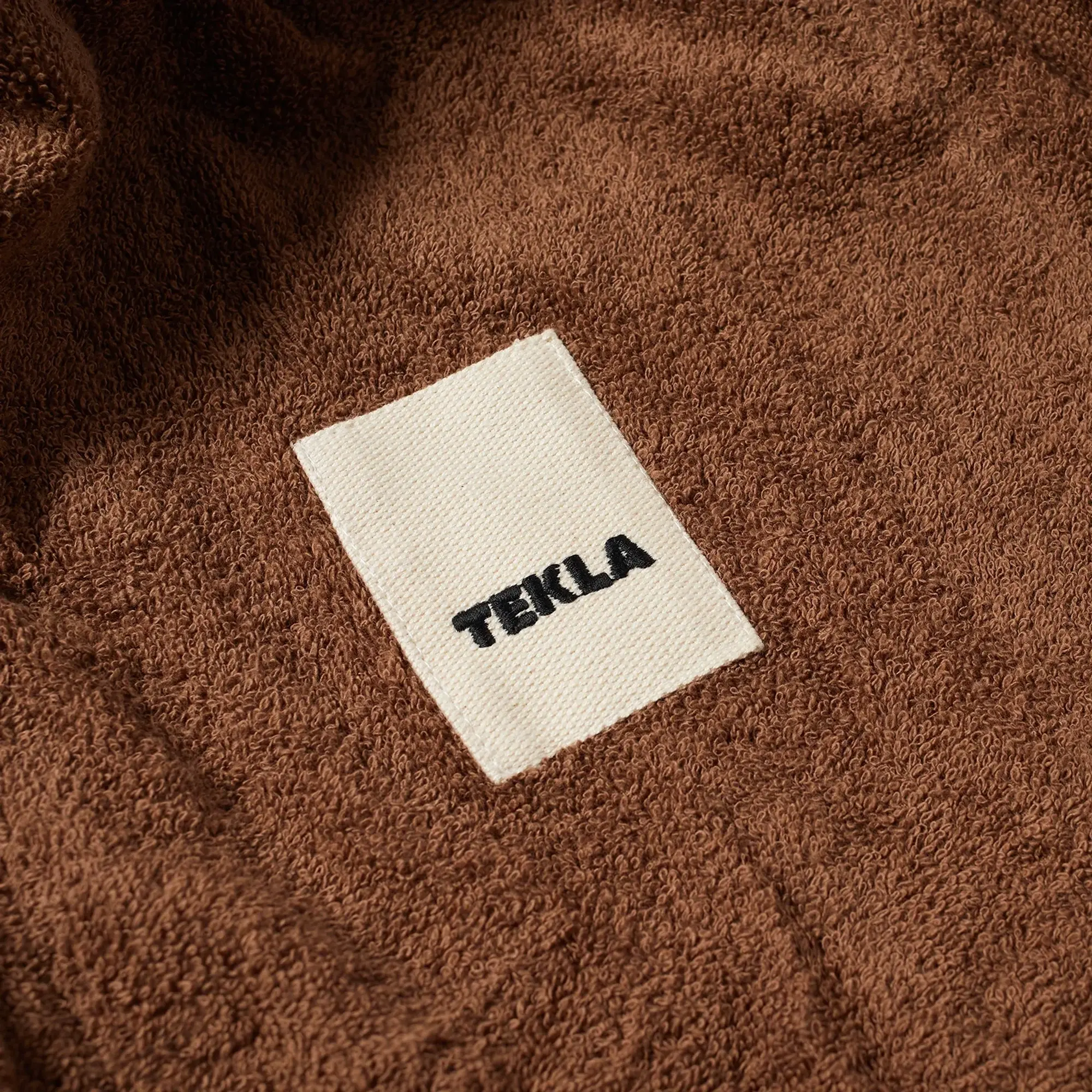 Tekla Fabrics Terry Hooded Bathrobe Kodiak Brown