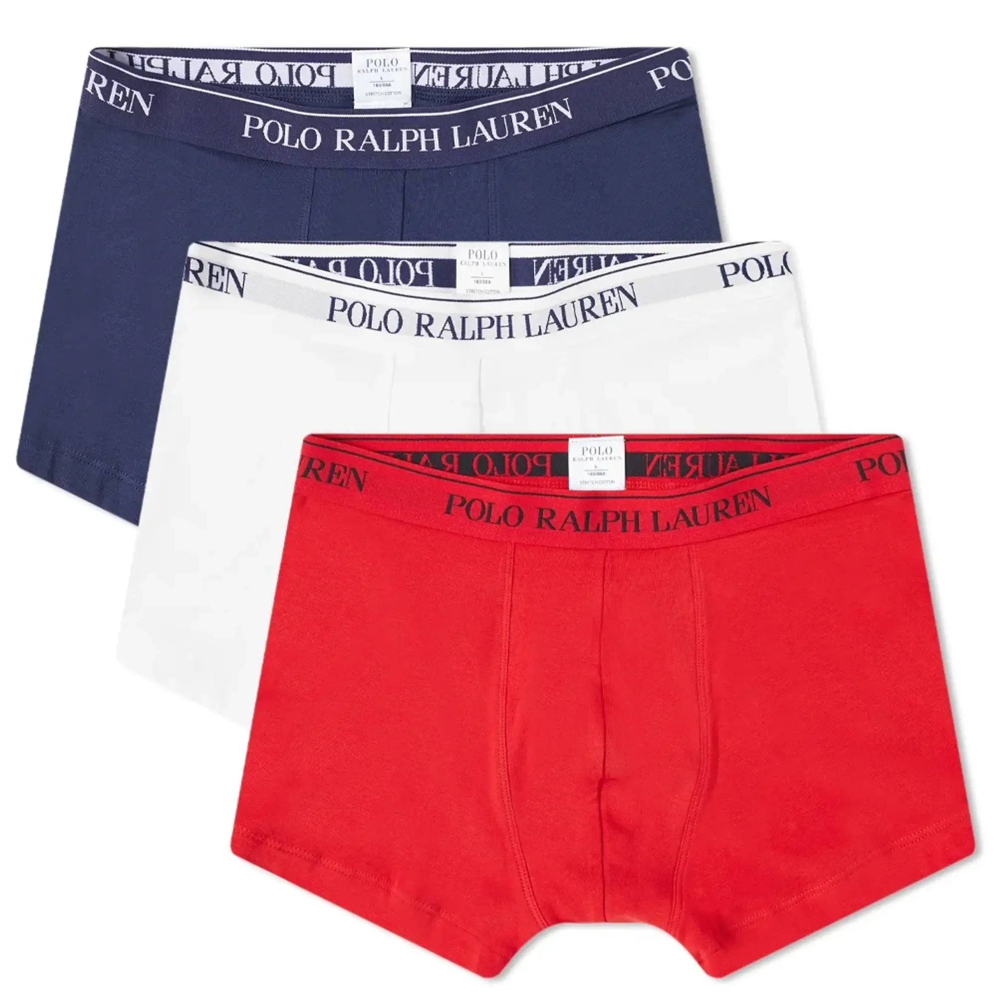 Polo Ralph Lauren Men's Cotton Trunk - 3 Pack Red/White/Cruise Navy
