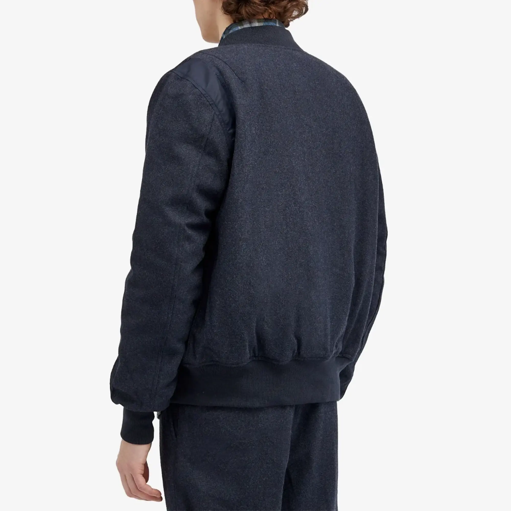 Alpha Industries Men's Wool Varsity Flight Jacket Replica Blue Heather