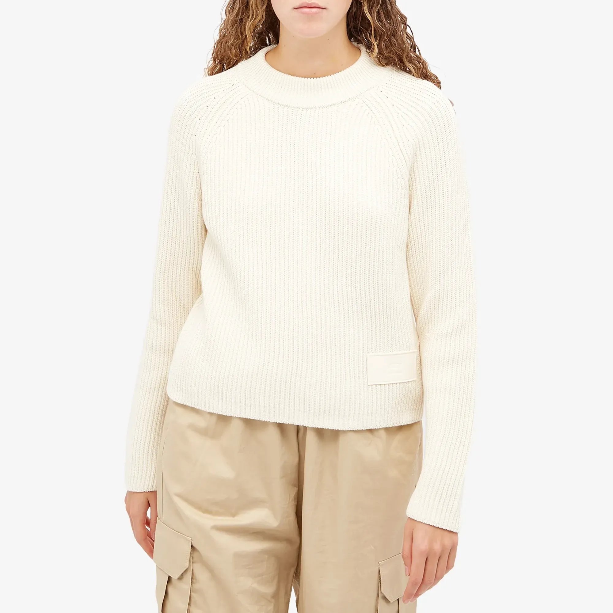 AMI Paris AMI Label Knit Sweater Ivory | FKS024-KN0031-185 | FOOTY.COM