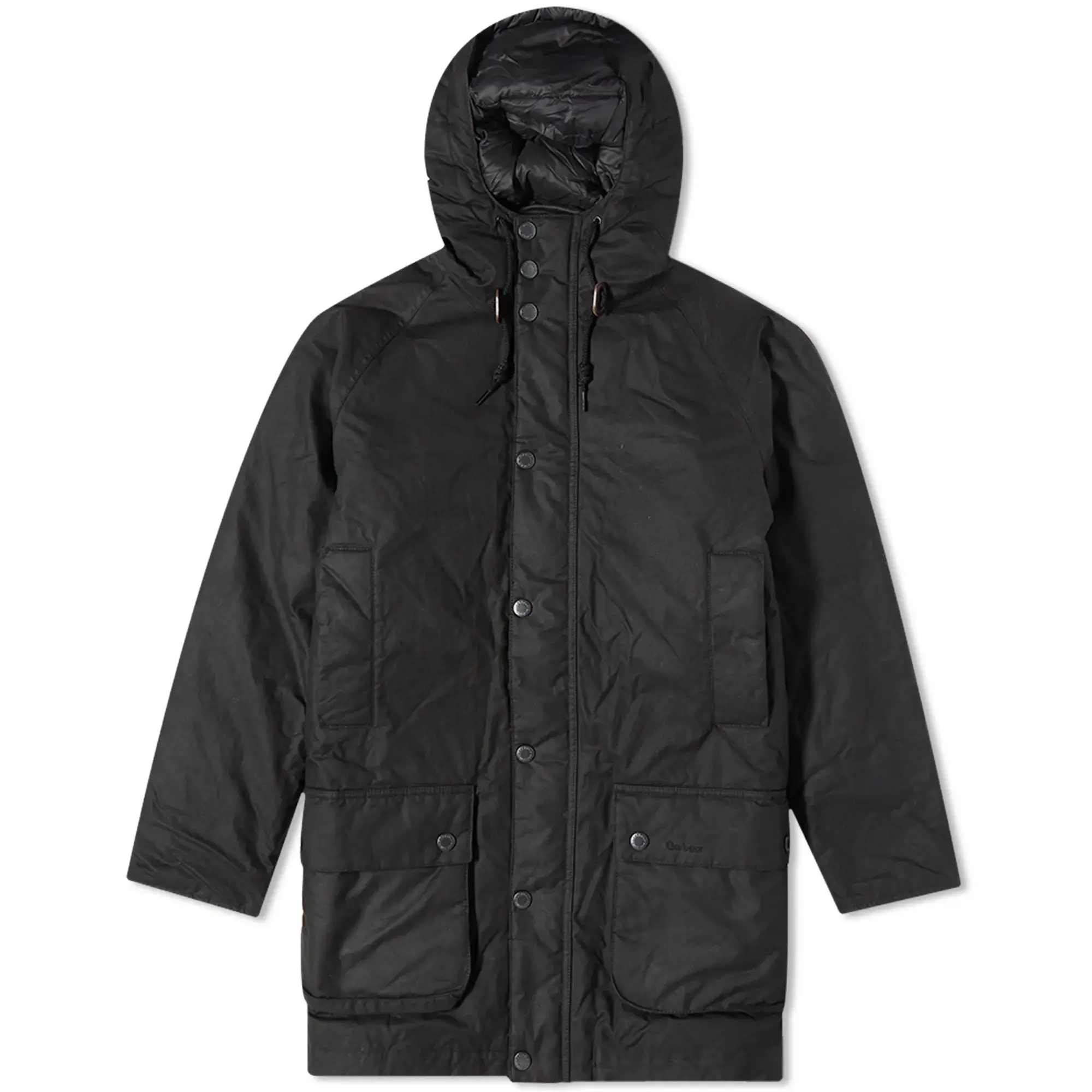 Barbour Men's Hooded Beaufort Wax Jacket Black Slate