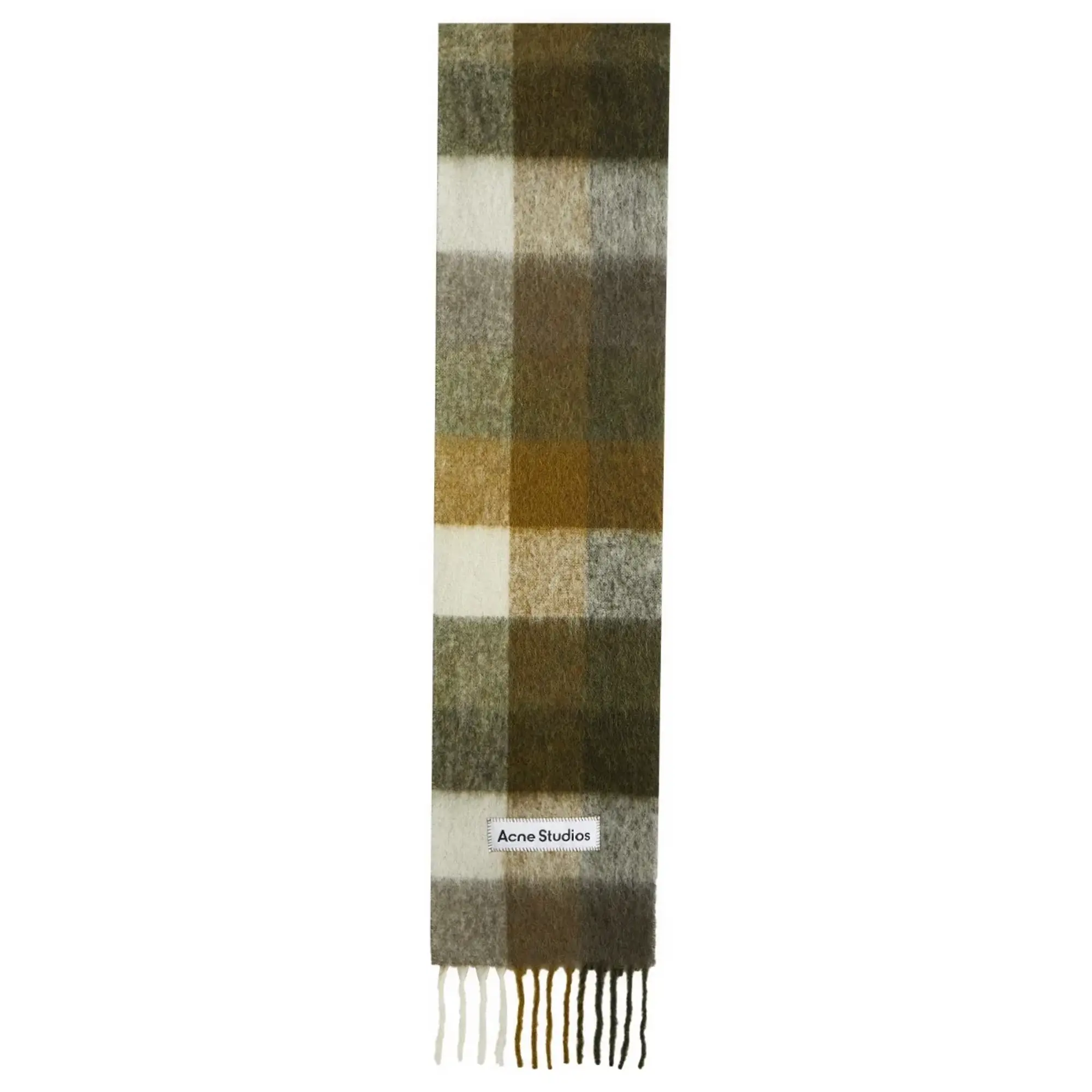 Acne Studios Women's Vally Checked Scarf Taupe/Green/Black
