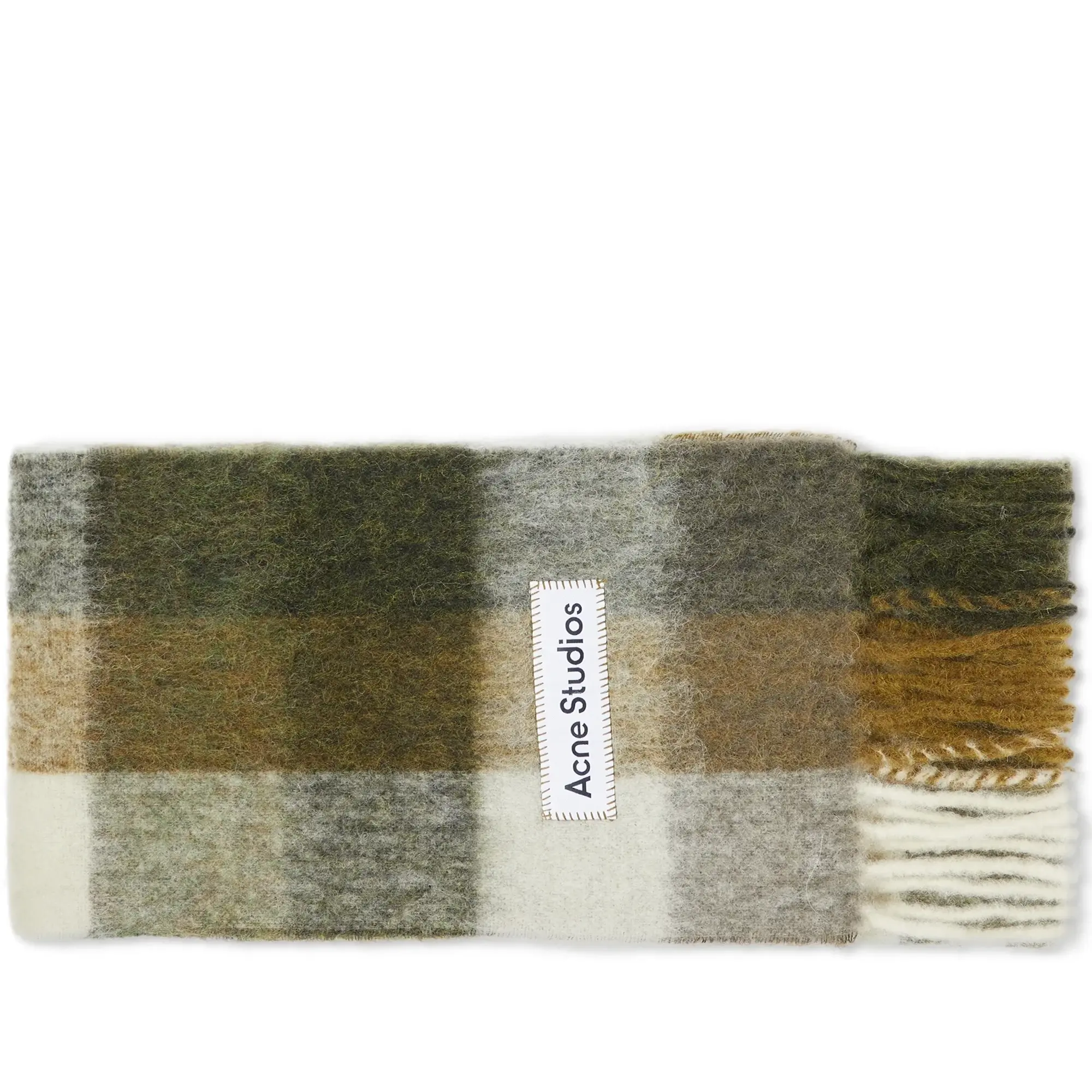 Acne Studios Women's Vally Checked Scarf Taupe/Green/Black