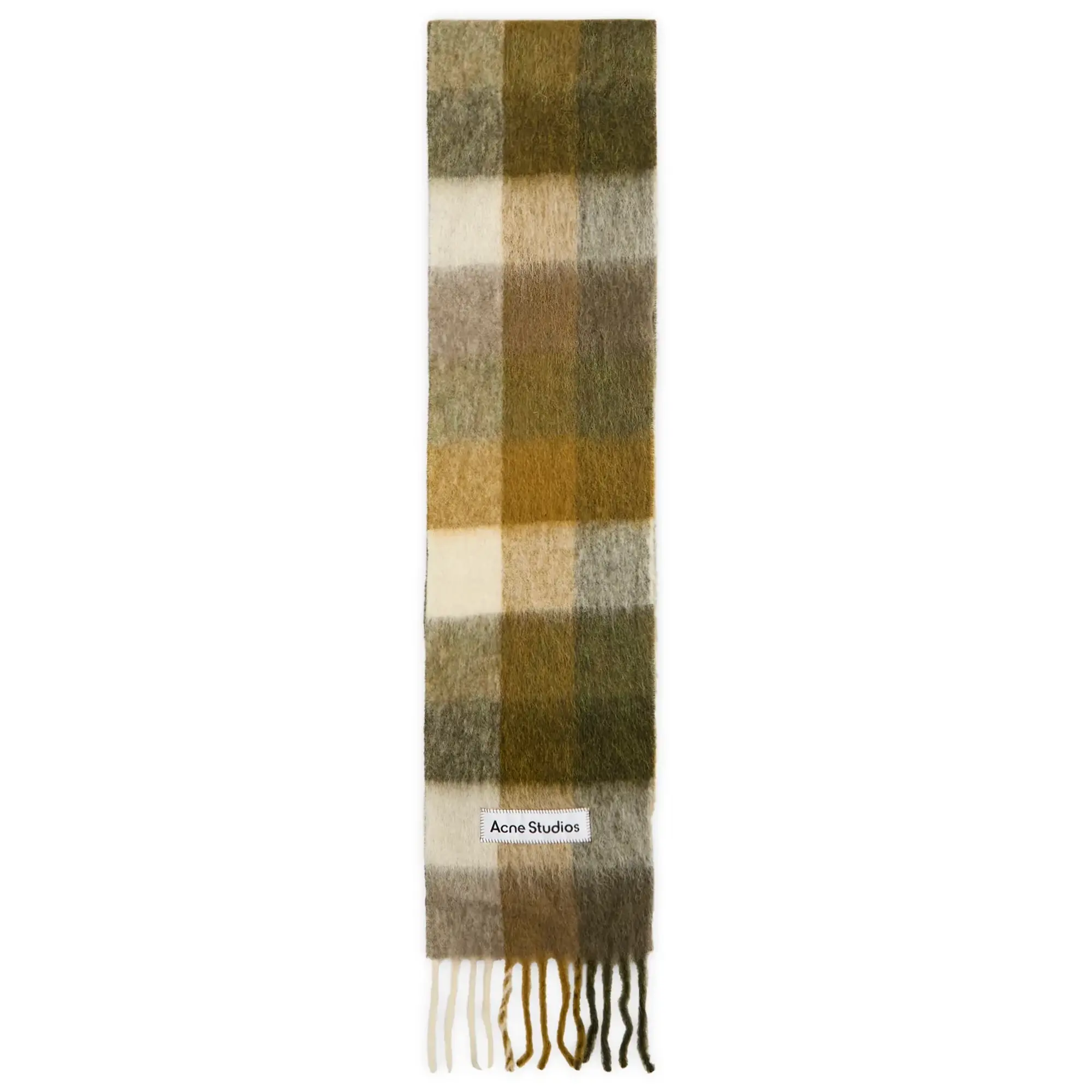 Acne Studios Women's Vally Checked Scarf Taupe/Green/Black