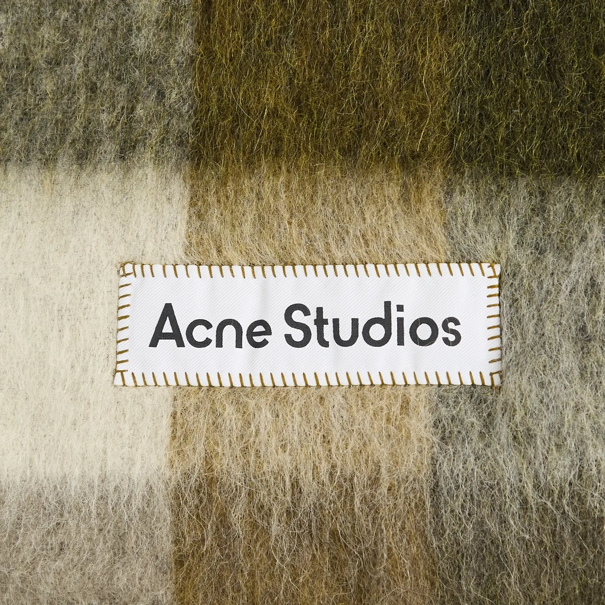 Acne Studios Women's Vally Checked Scarf Taupe/Green/Black
