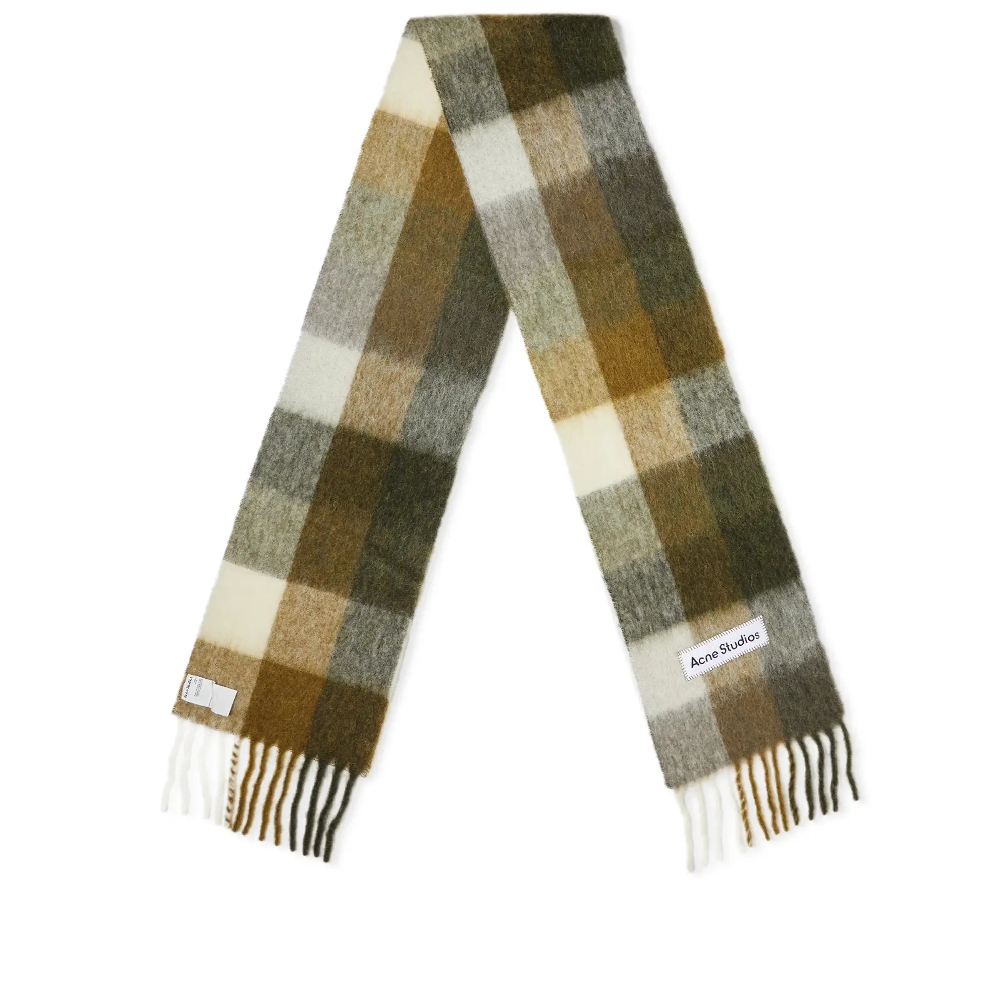 Acne Studios Women's Vally Checked Scarf Taupe/Green/Black