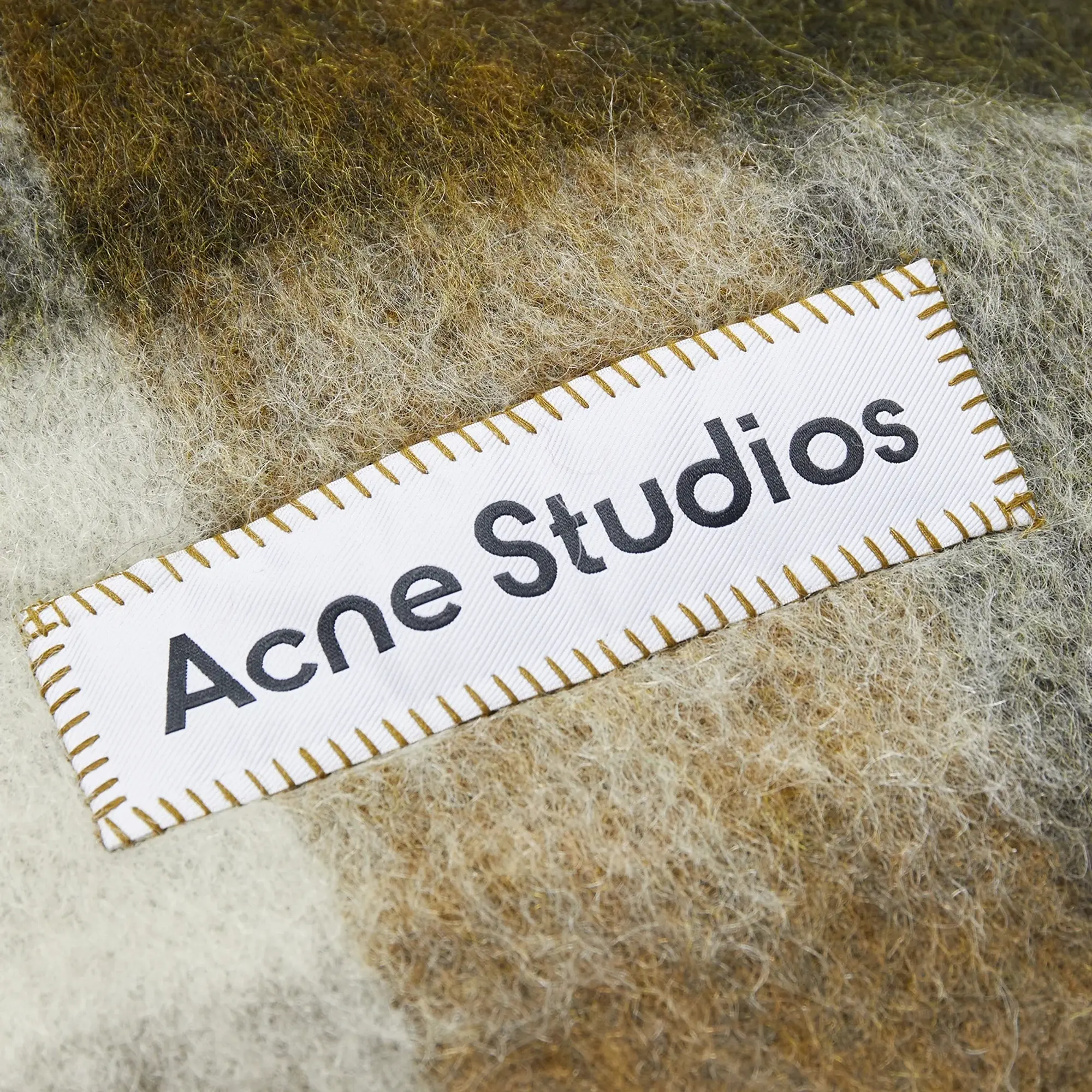 Acne Studios Women's Vally Checked Scarf Taupe/Green/Black