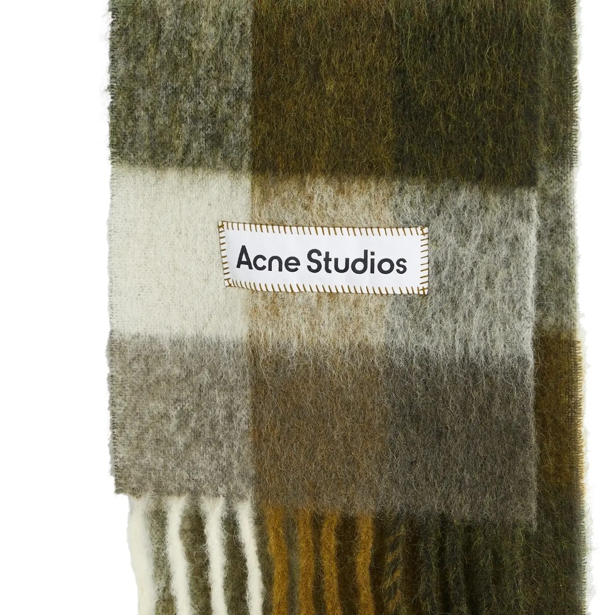 Acne Studios Women's Vally Checked Scarf Taupe/Green/Black