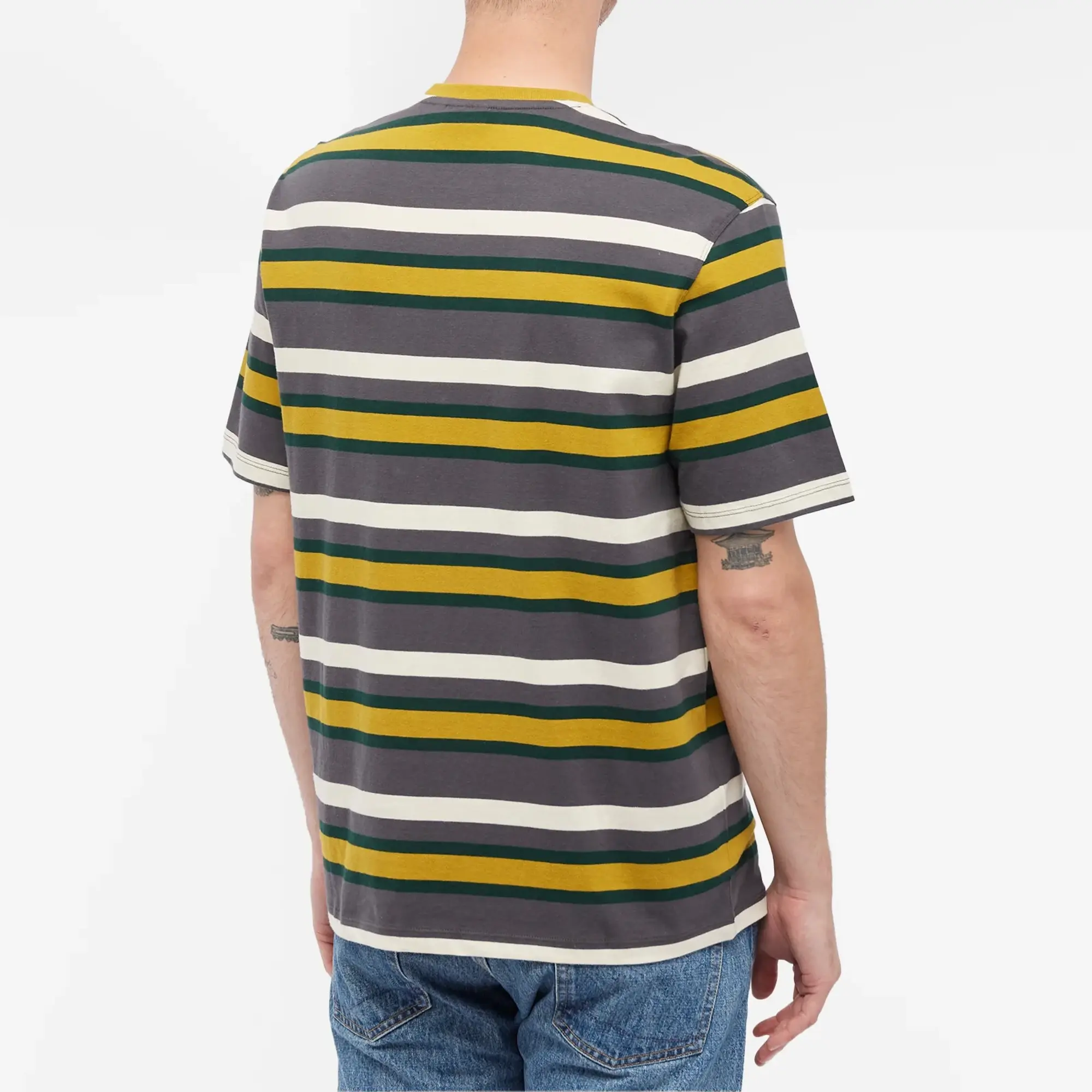 Barbour Men s International Gauge Stripe T Shirt Asphalt MTS1199GY75 FOOTY.COM