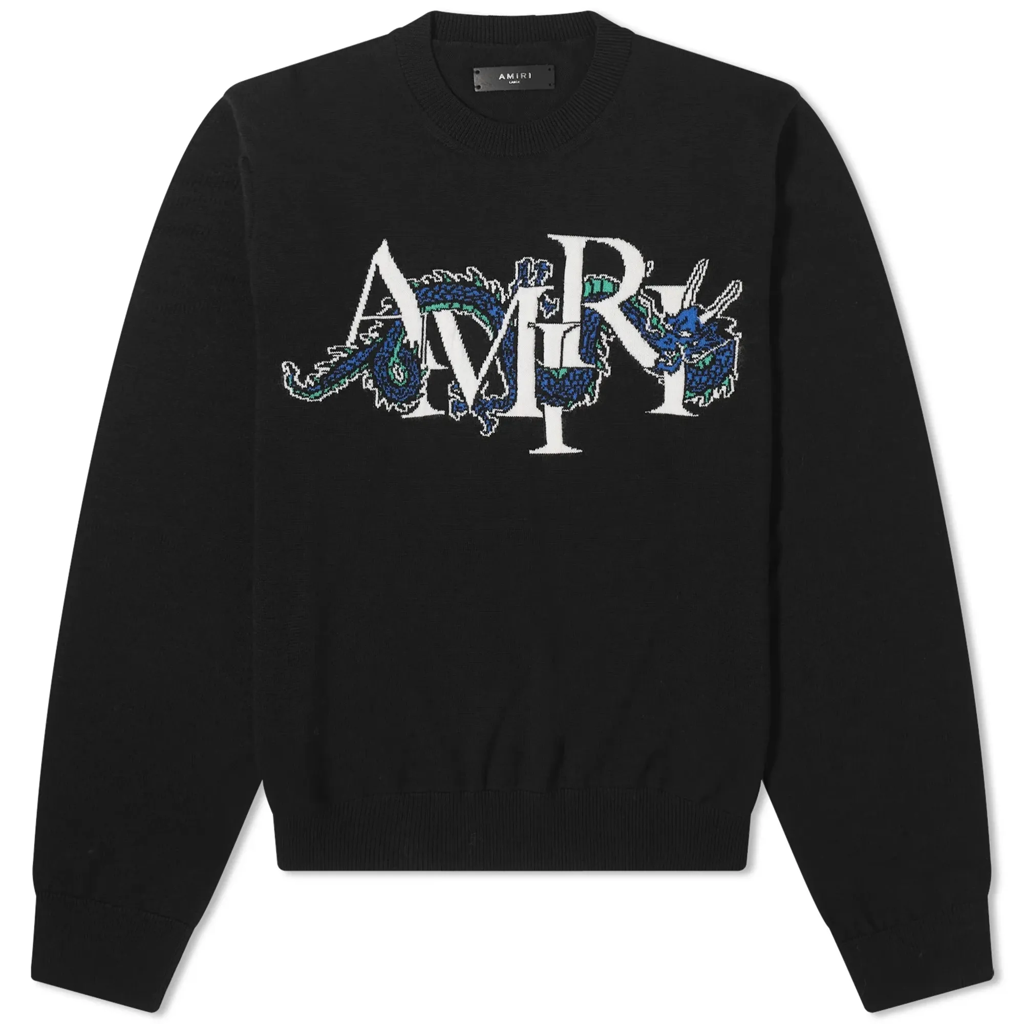 AMIRI ブラック CNY DRAGON 長袖Tシャツ　Mサイズ AMIRI Men's CNY Dragon Crew Sweater Black | PS24MKL033-BLK | FOOTY.COM