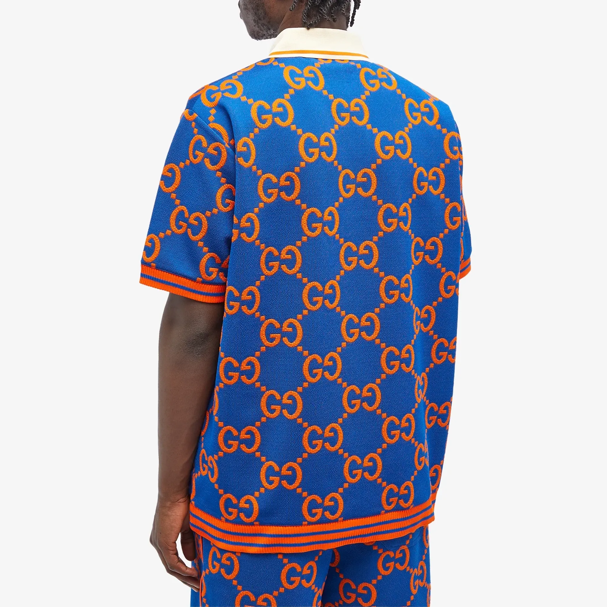 Gucci Men's Jumbo GG Polo Shirt Blue | 752173-XJFSO-4102 | FOOTY.COM