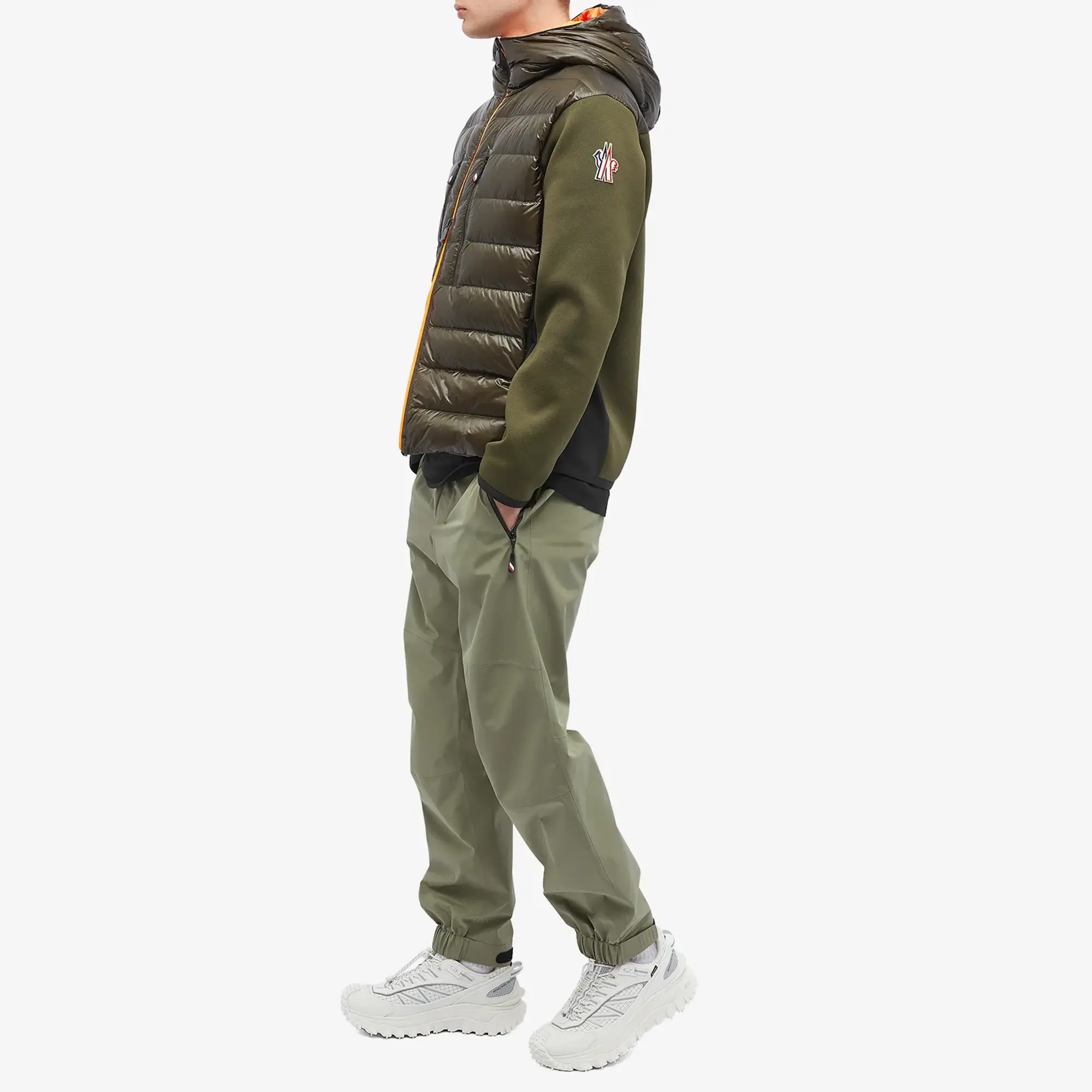 Moncler Grenoble Men's Padded Knit Jacket Khaki