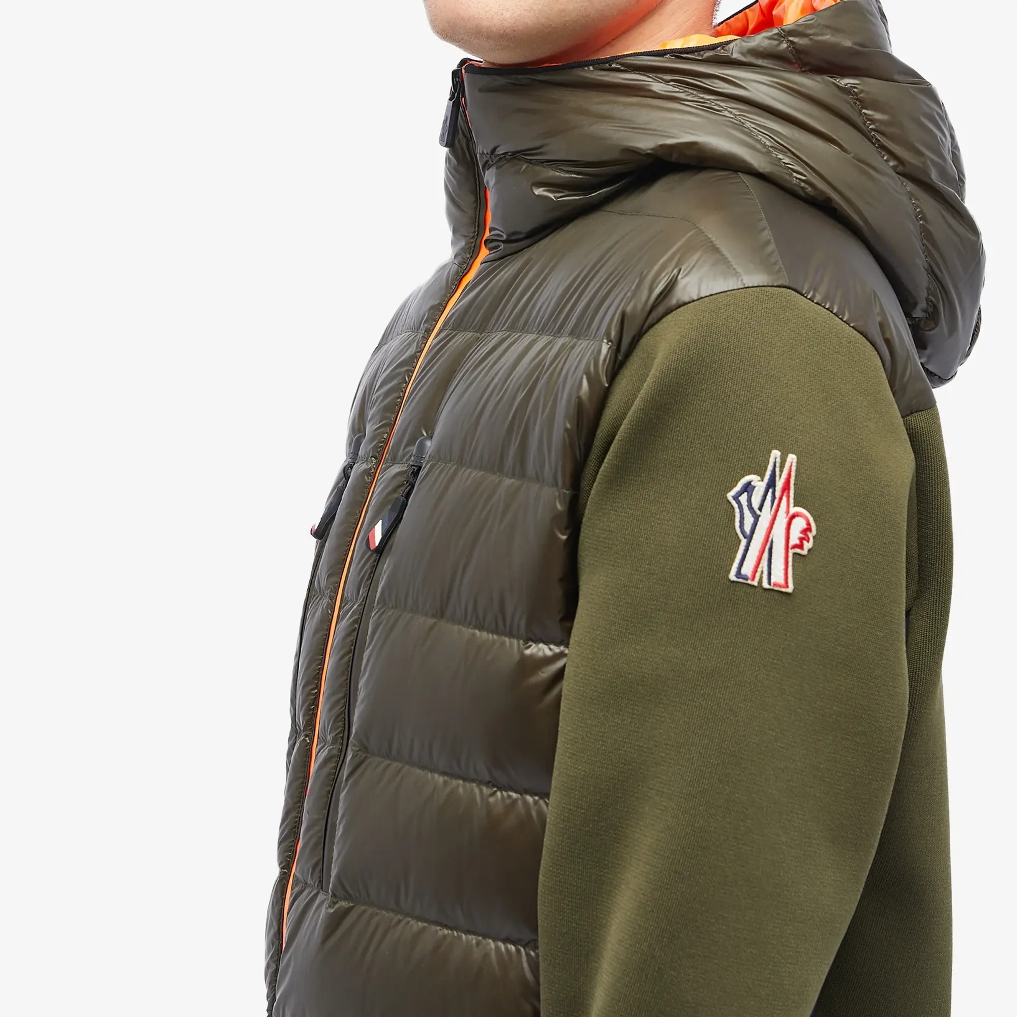 Moncler Grenoble Men's Padded Knit Jacket Khaki