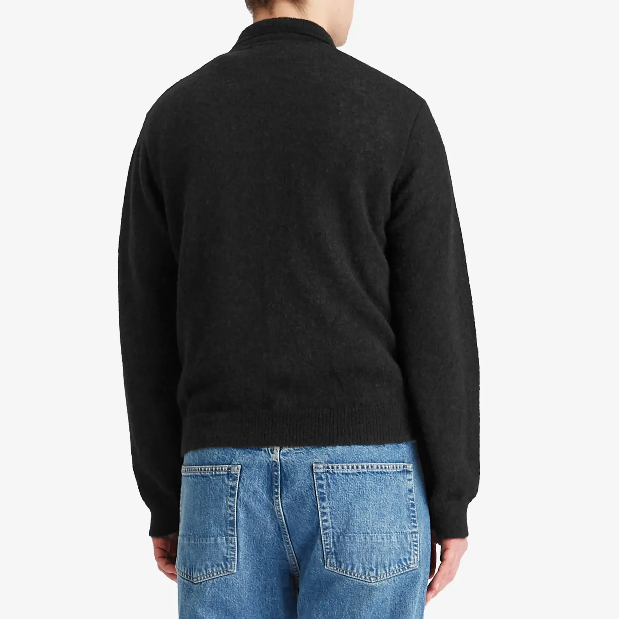 Our Legacy Men's Evening Polo Black Fuzzy Alpaca