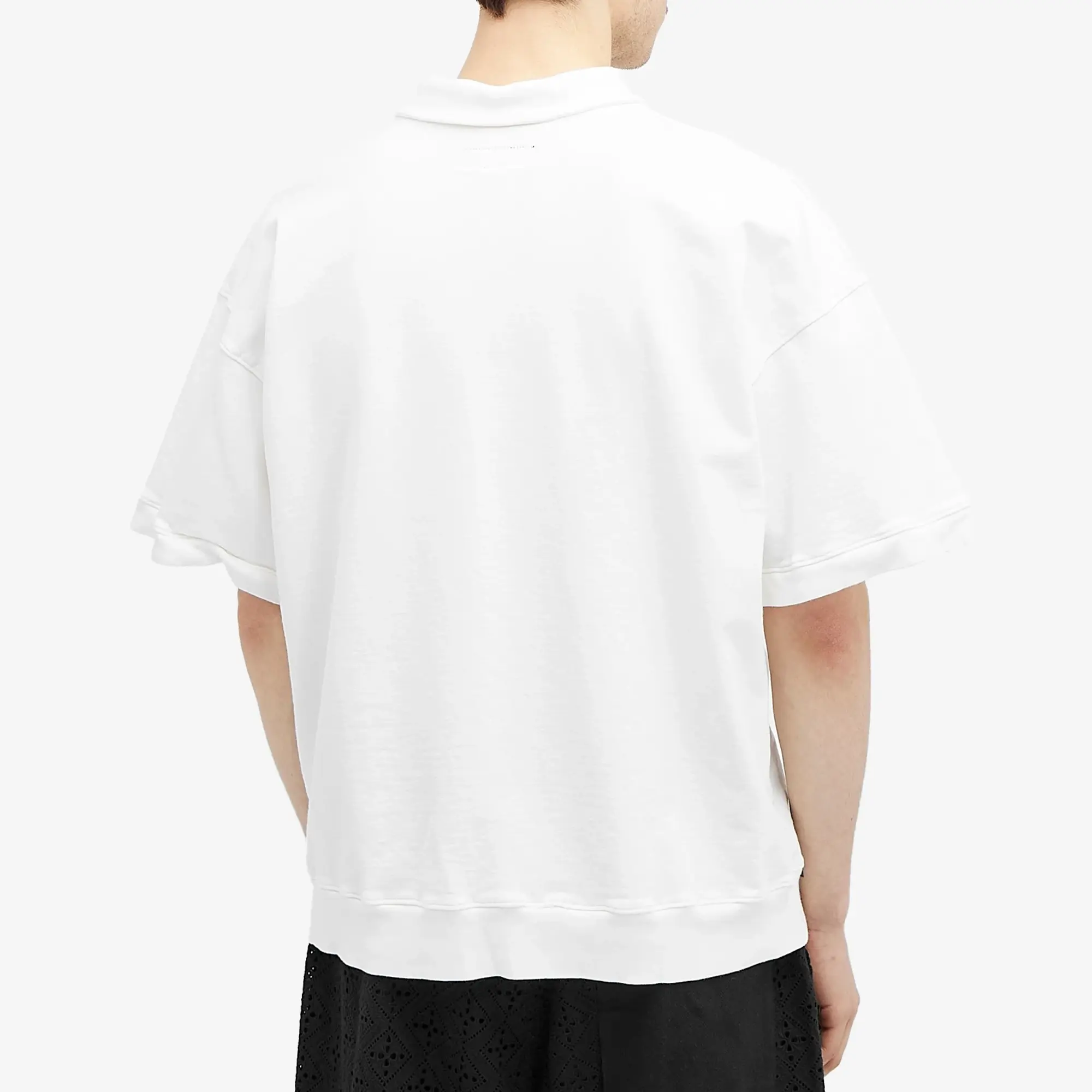 Monitaly Men's French Terry Polo Shirt White