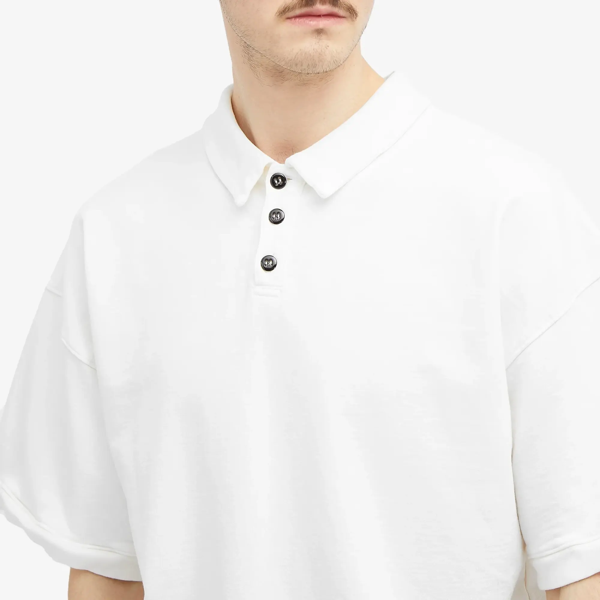 Monitaly Men's French Terry Polo Shirt White