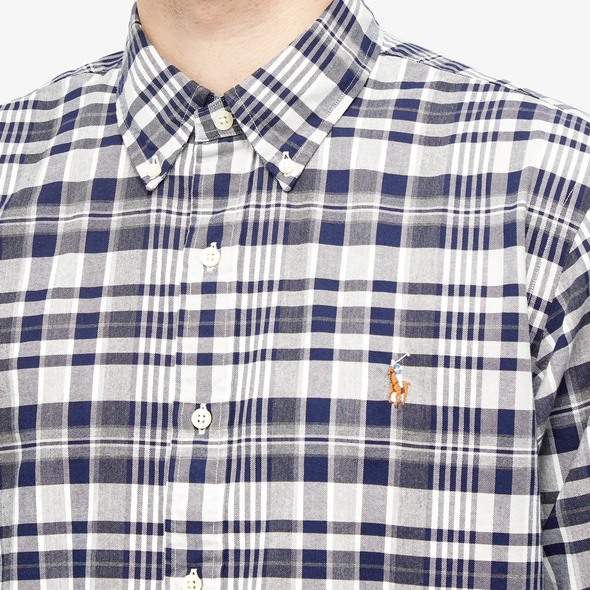 Polo Ralph Lauren Men's Check Oxford Shirt Grey Heather/Navy Multi