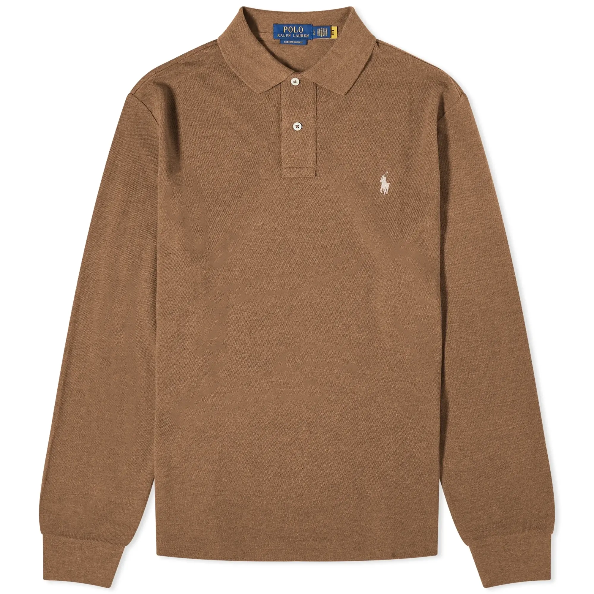 Polo Ralph Lauren Men's Long Sleeve Custom Fit Polo Shirt Cedar Heather