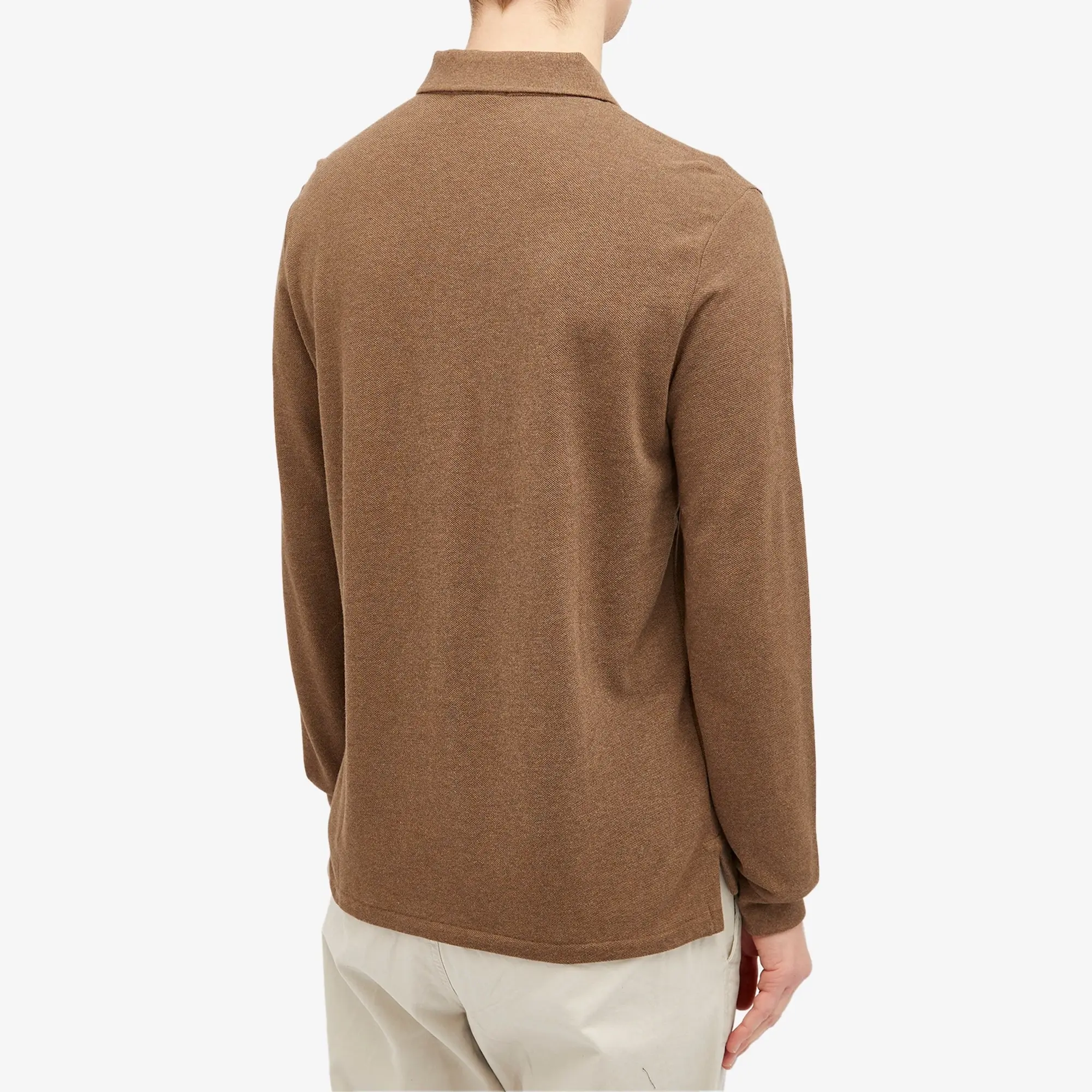 Polo Ralph Lauren Men's Long Sleeve Custom Fit Polo Shirt Cedar Heather