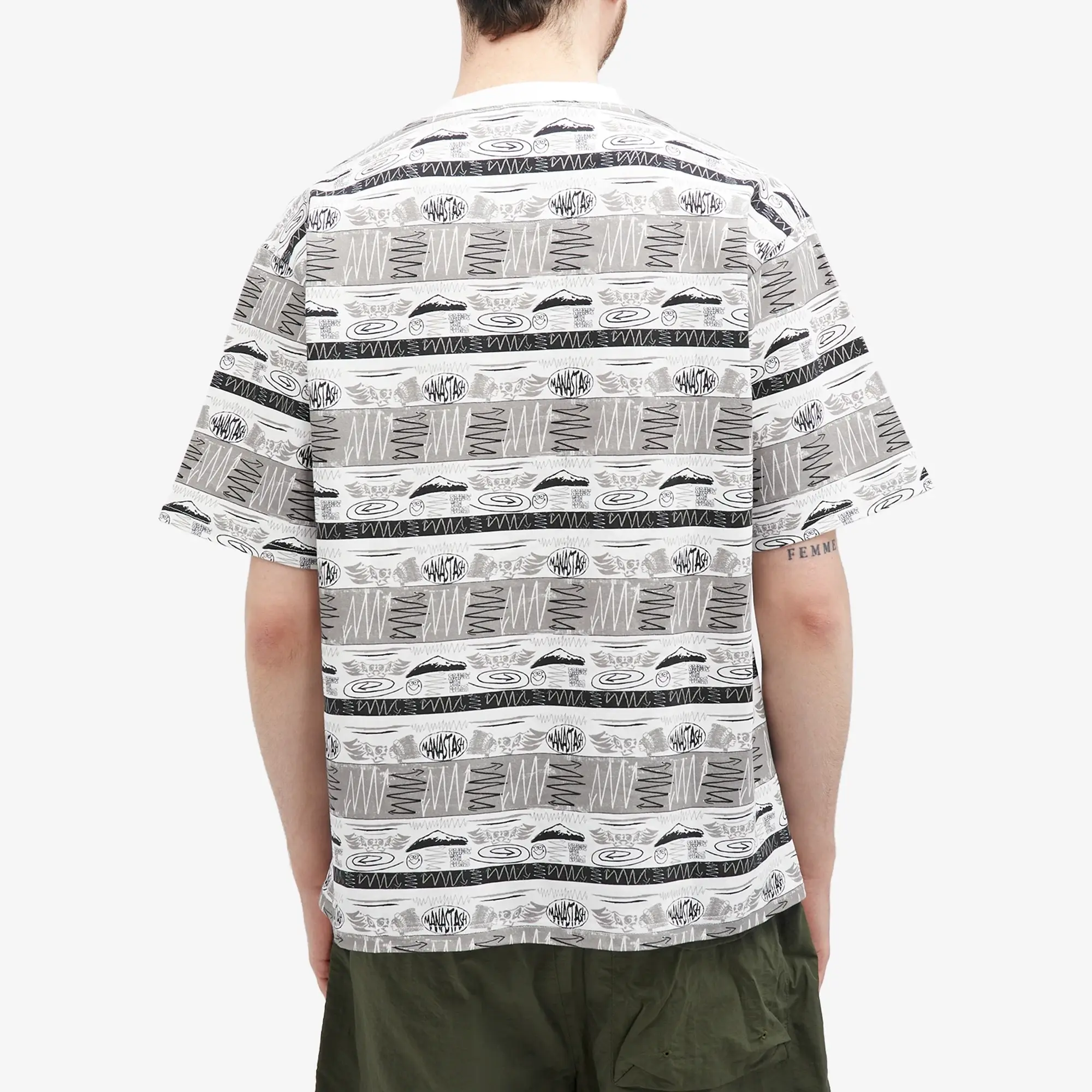 Manastash Men's Mountain Stripe T-Shirt Black