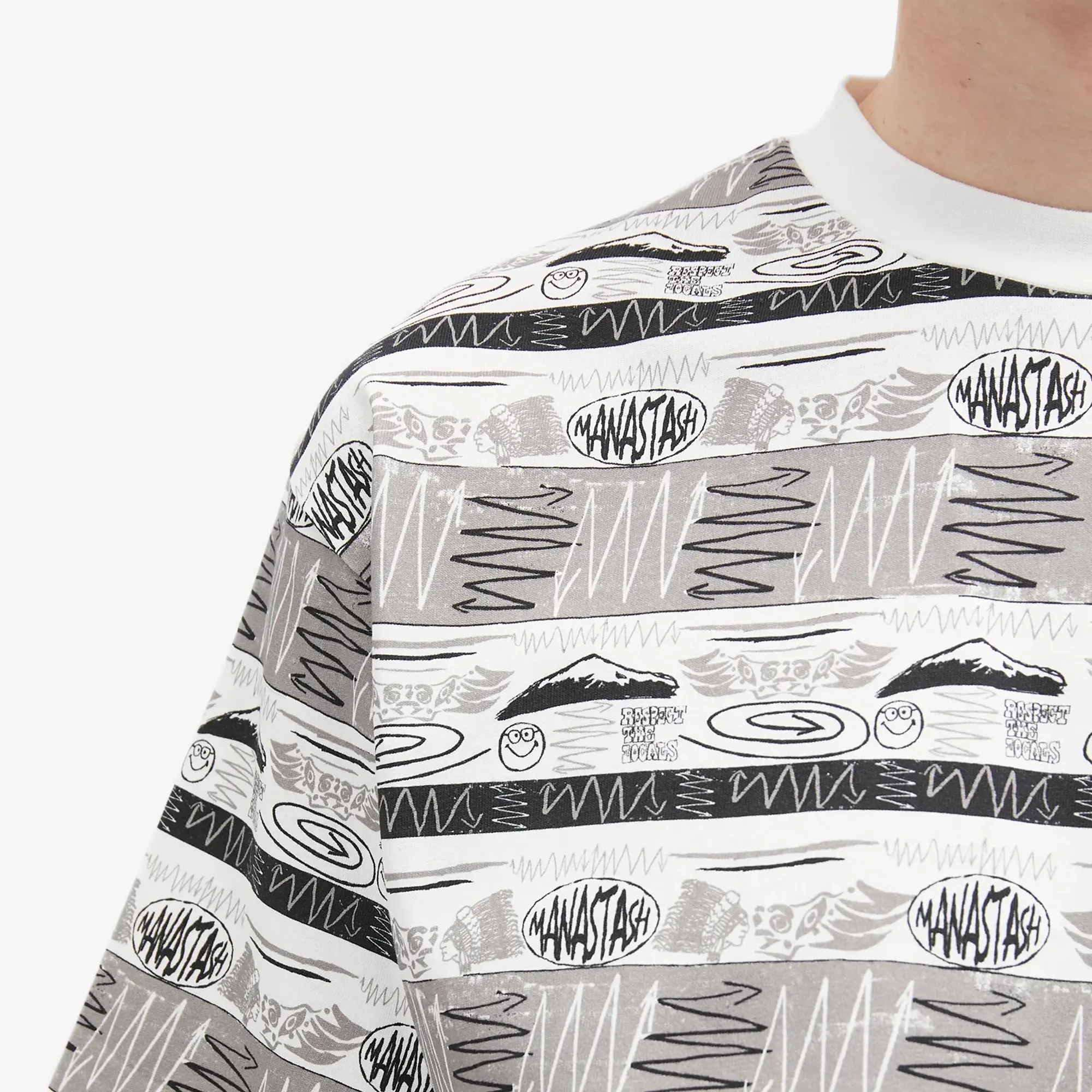 Manastash Men's Mountain Stripe T-Shirt Black