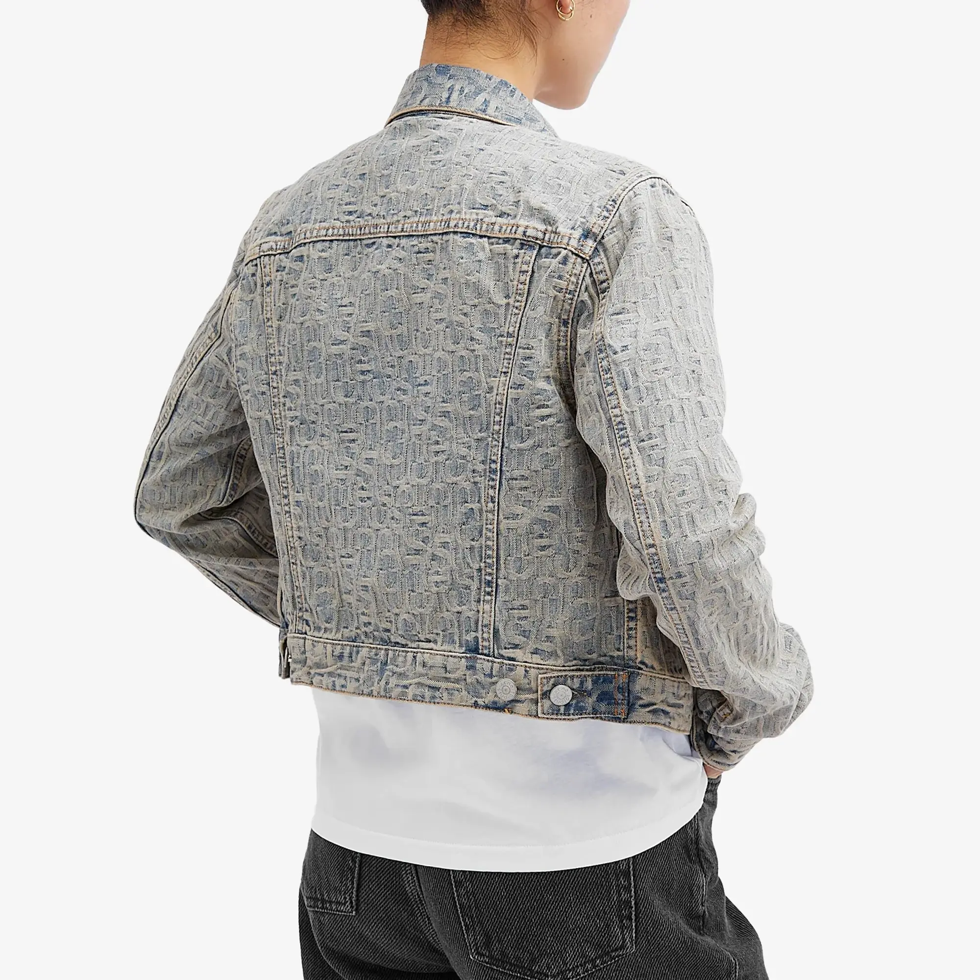 Acne Studios Women's Denim Logo Jacket Blue/Beige