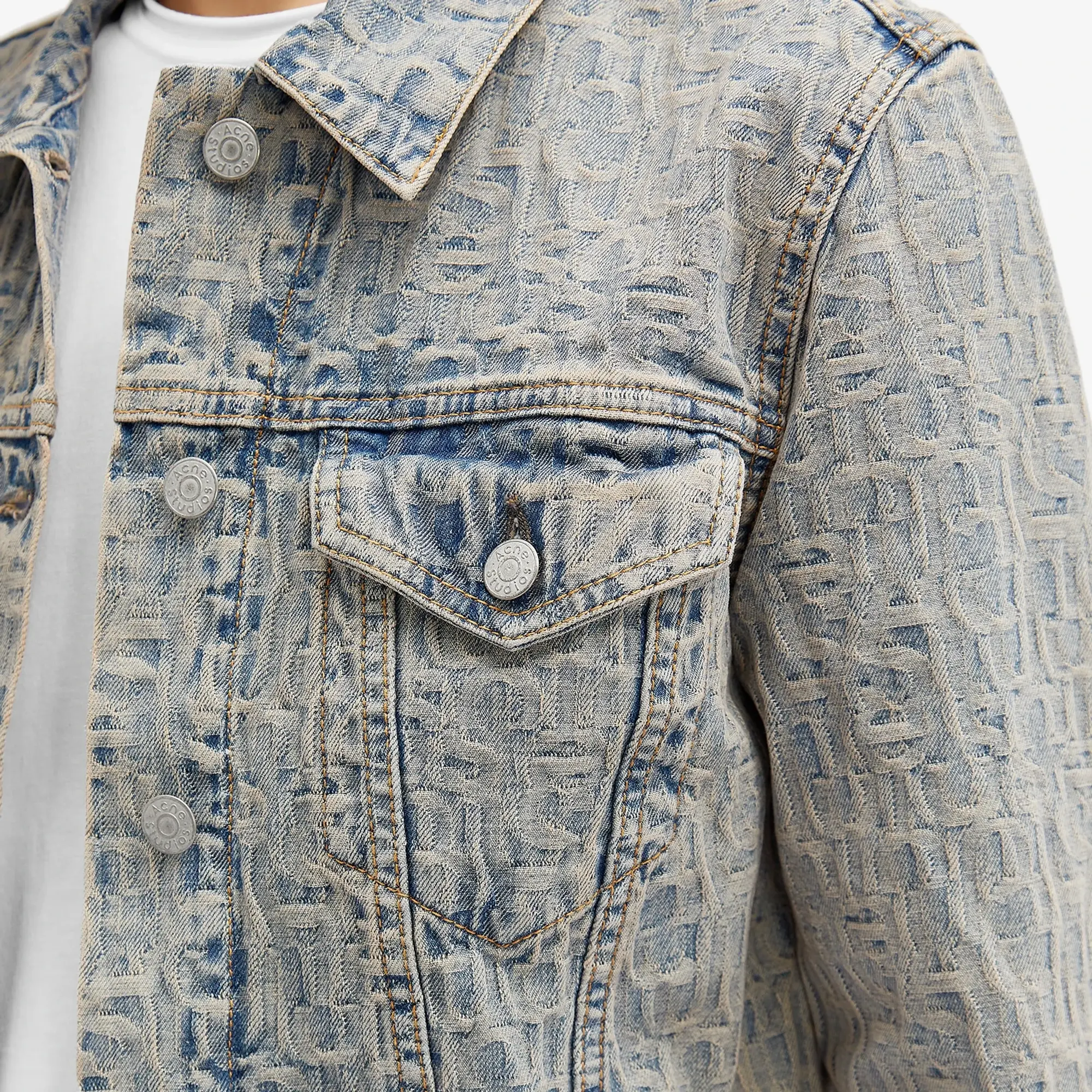 Acne Studios Women's Denim Logo Jacket Blue/Beige