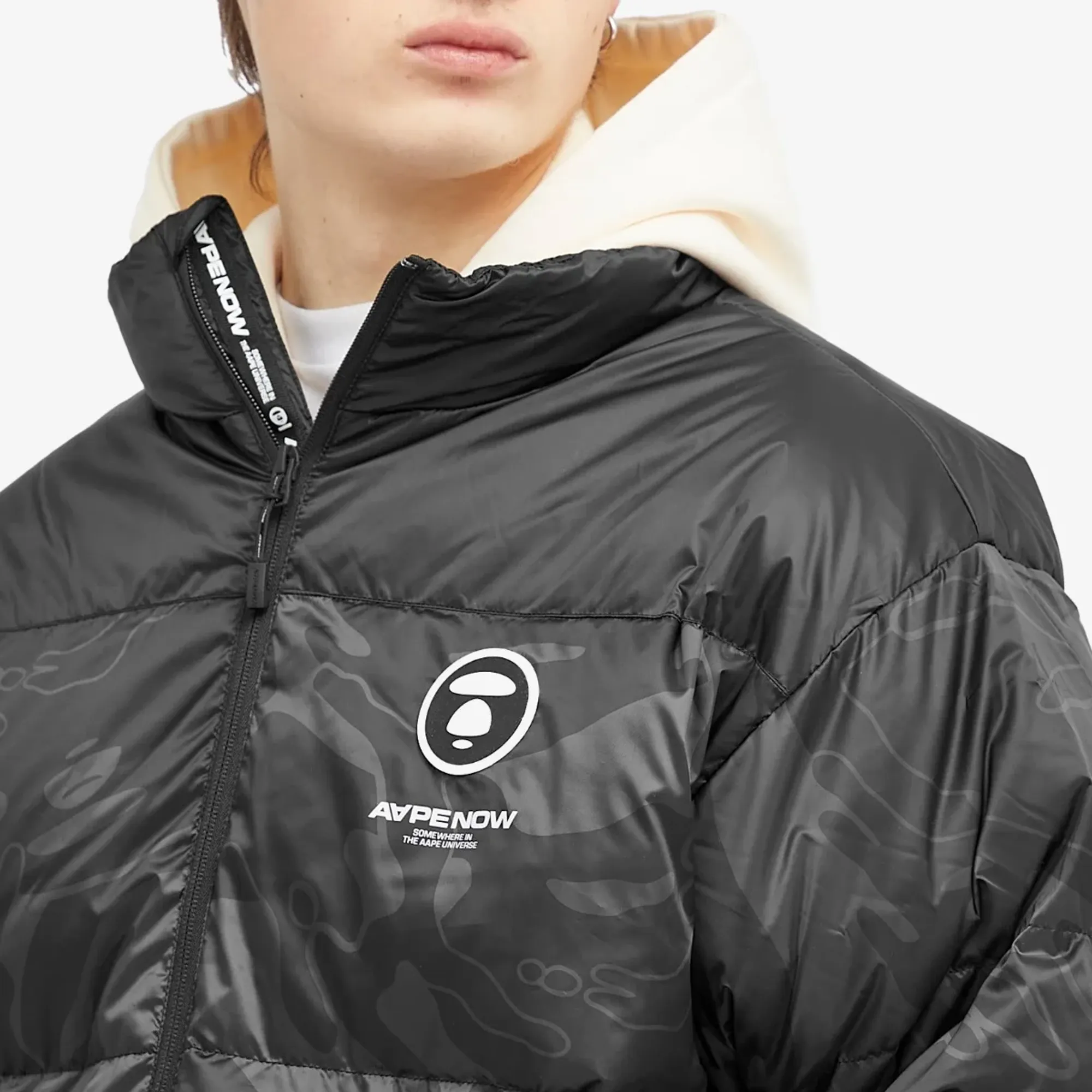 A Bathing Ape AAPE Now Camo Down Jacket Black (Multi