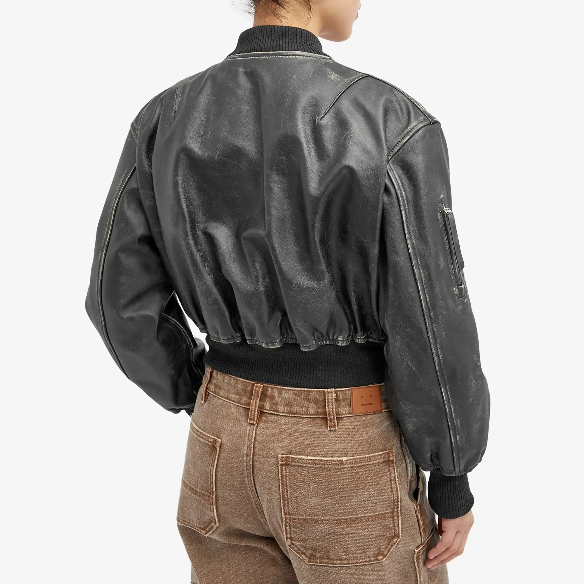 Acne Studios Women's New Lomber Leather Jacket Black