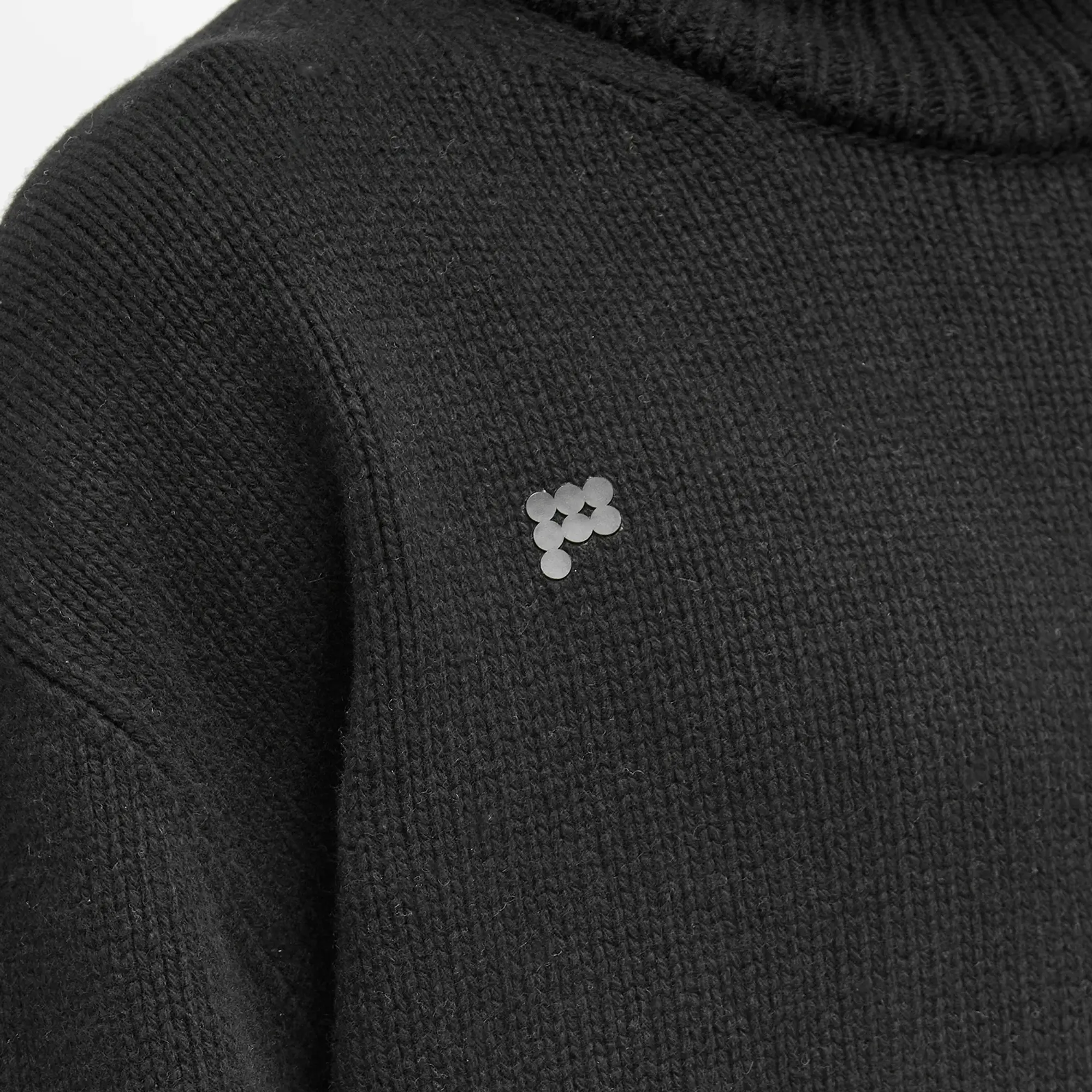 Pangaia Men's Recycled Cashmere Knit Chunky Turtleneck Sweater Black