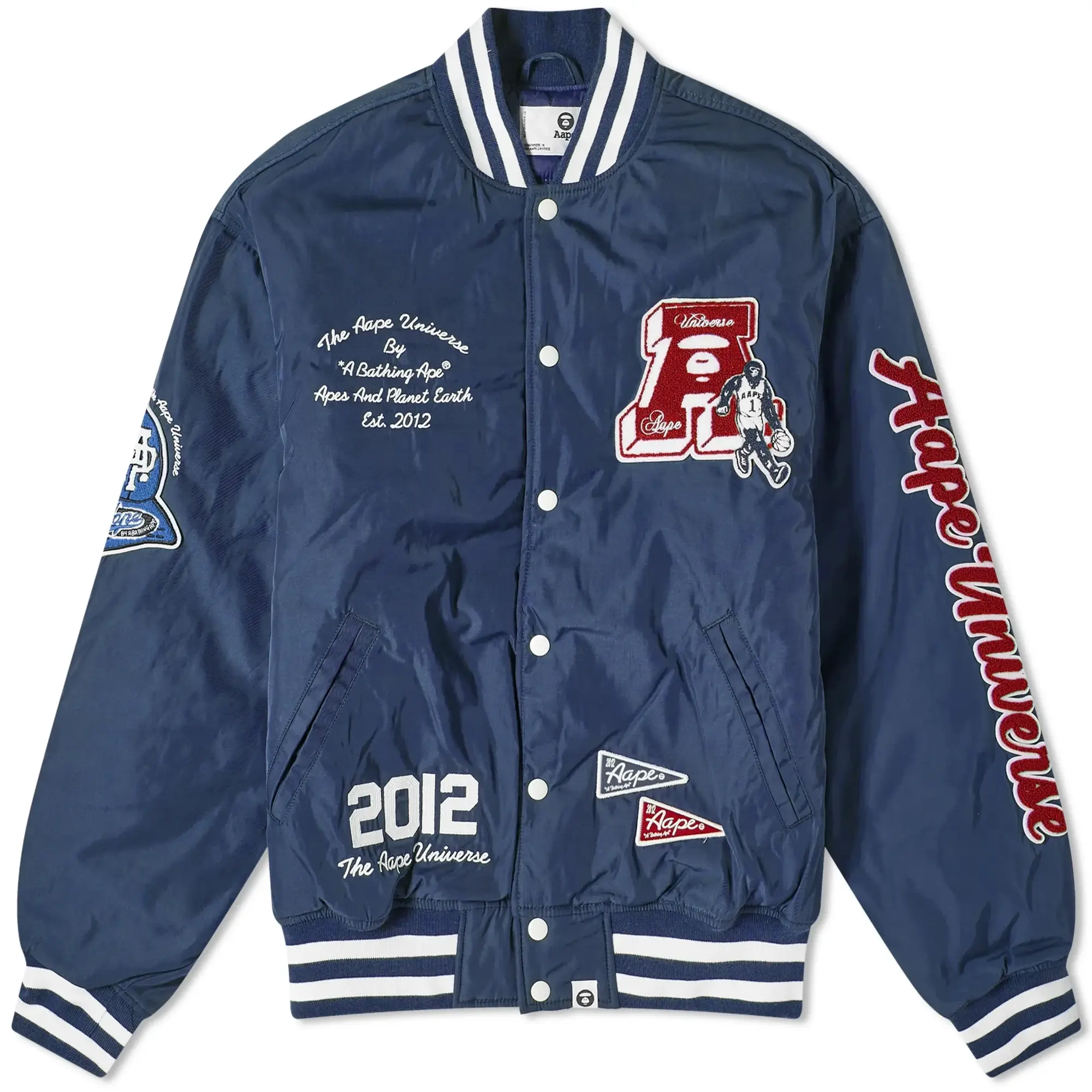 A Bathing Ape AAPE College Varsity Jacket Navy