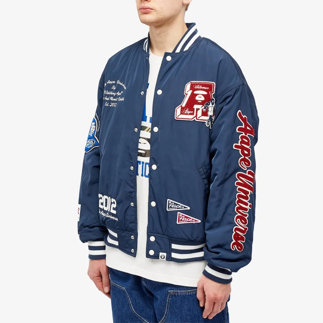 ジャケット・アウター A BATHING APE VARSITY JACKET A BATHING APE® BAPE Multi Motif Varsity Jacket | Bape official