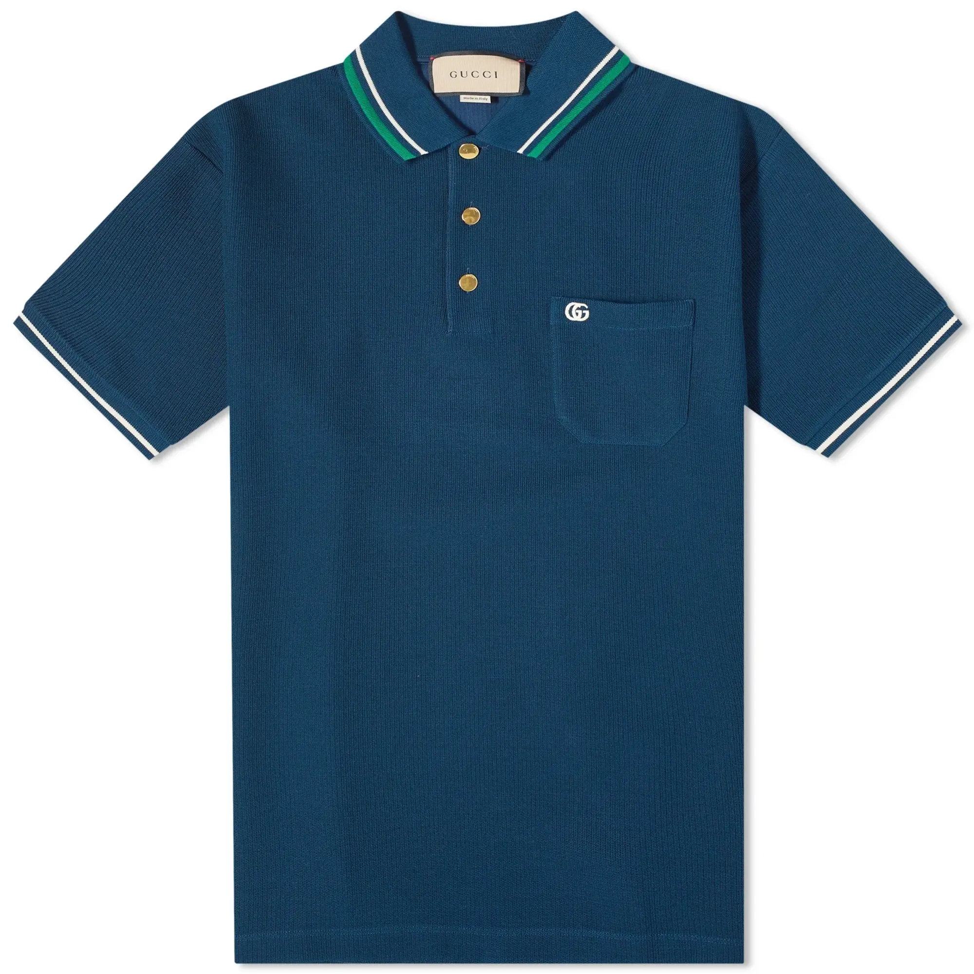 Gucci Men's Tipped Logo Polo Ink