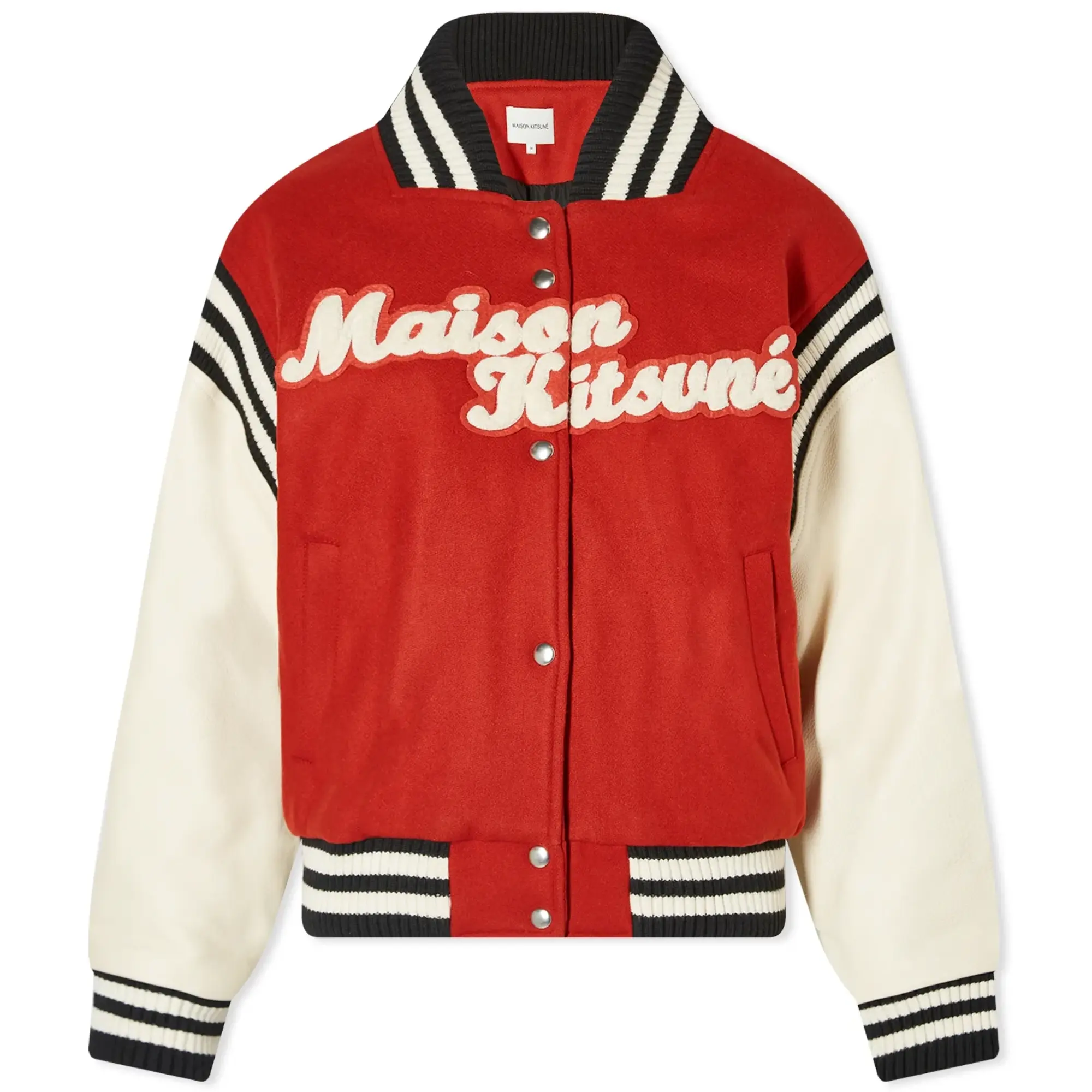 Maison Kitsuné Maison Kitsune Varsity Jacket Burnt Red