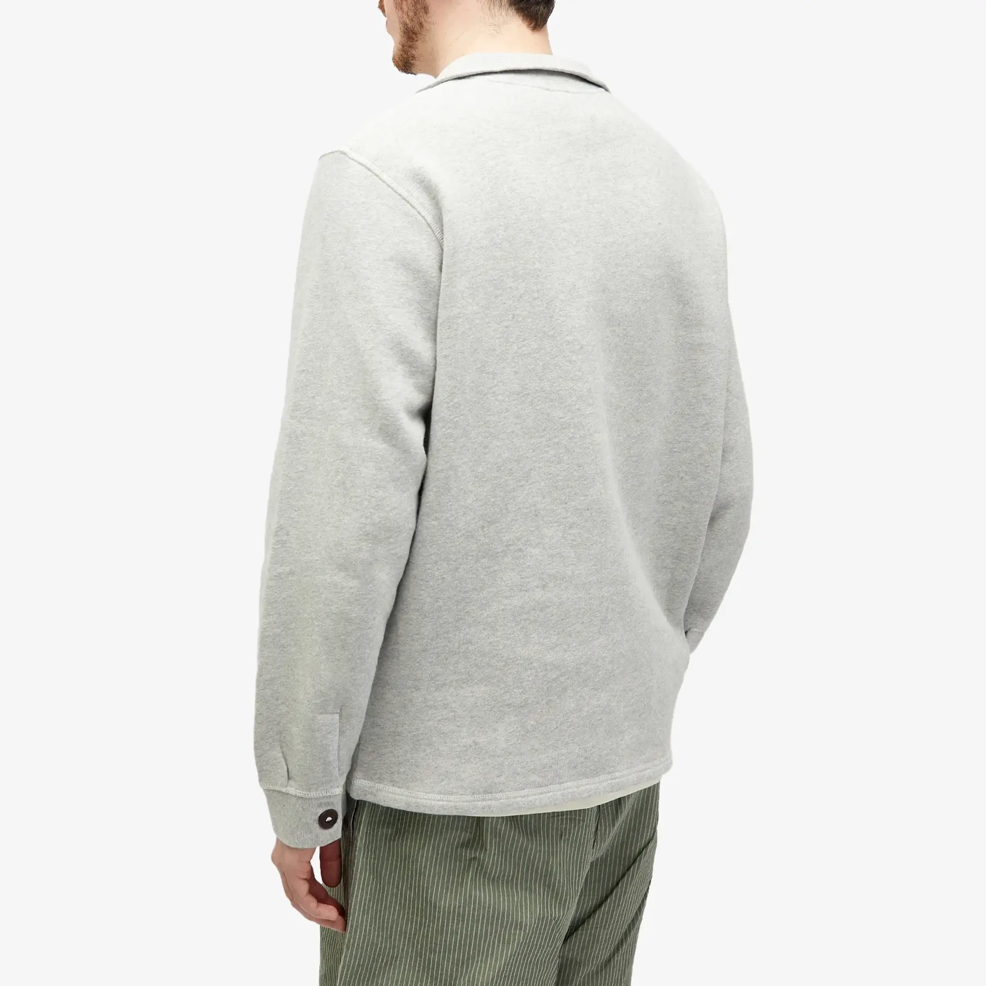 Sunspel Men's x Nigel Cabourn Half Zip Sweatshirt Light Grey Melange