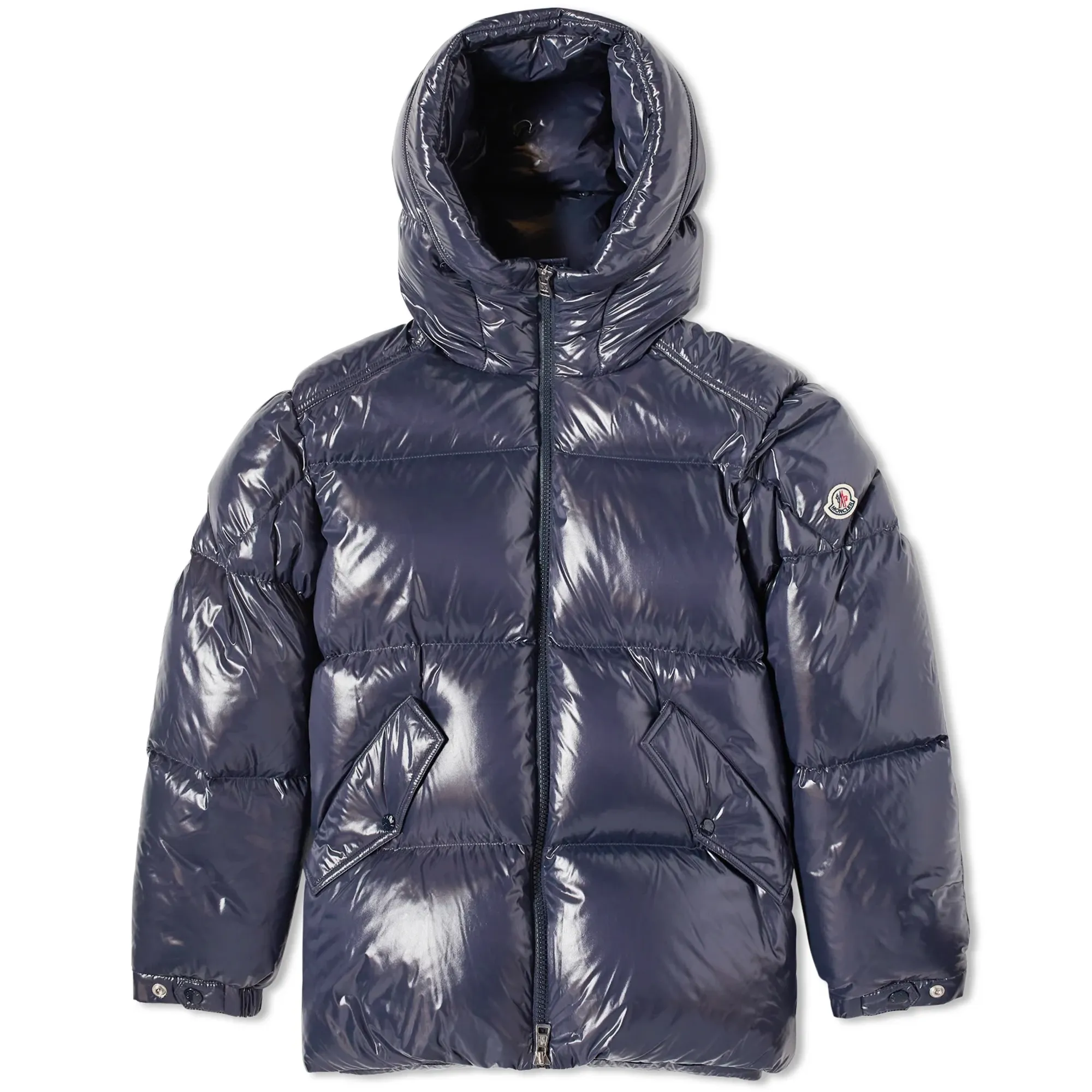 MONCLER ネイビー♡0 Navy Blue Moncler Maya Hooded Short Down Jacket - Short Down