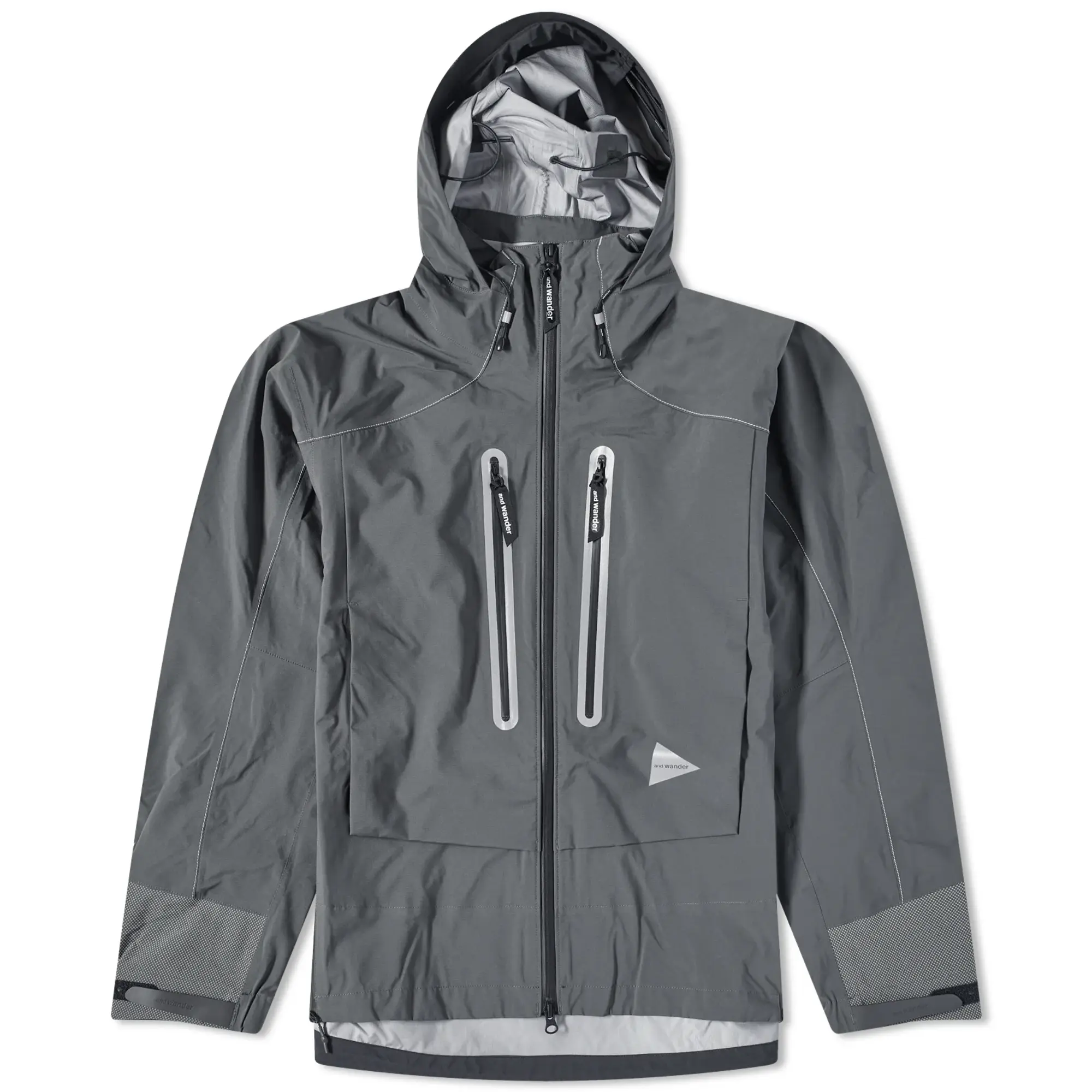 And Wander Men s Pertex Shield Rain Jacket Dark Grey 5743211001 023 FOOTY.COM