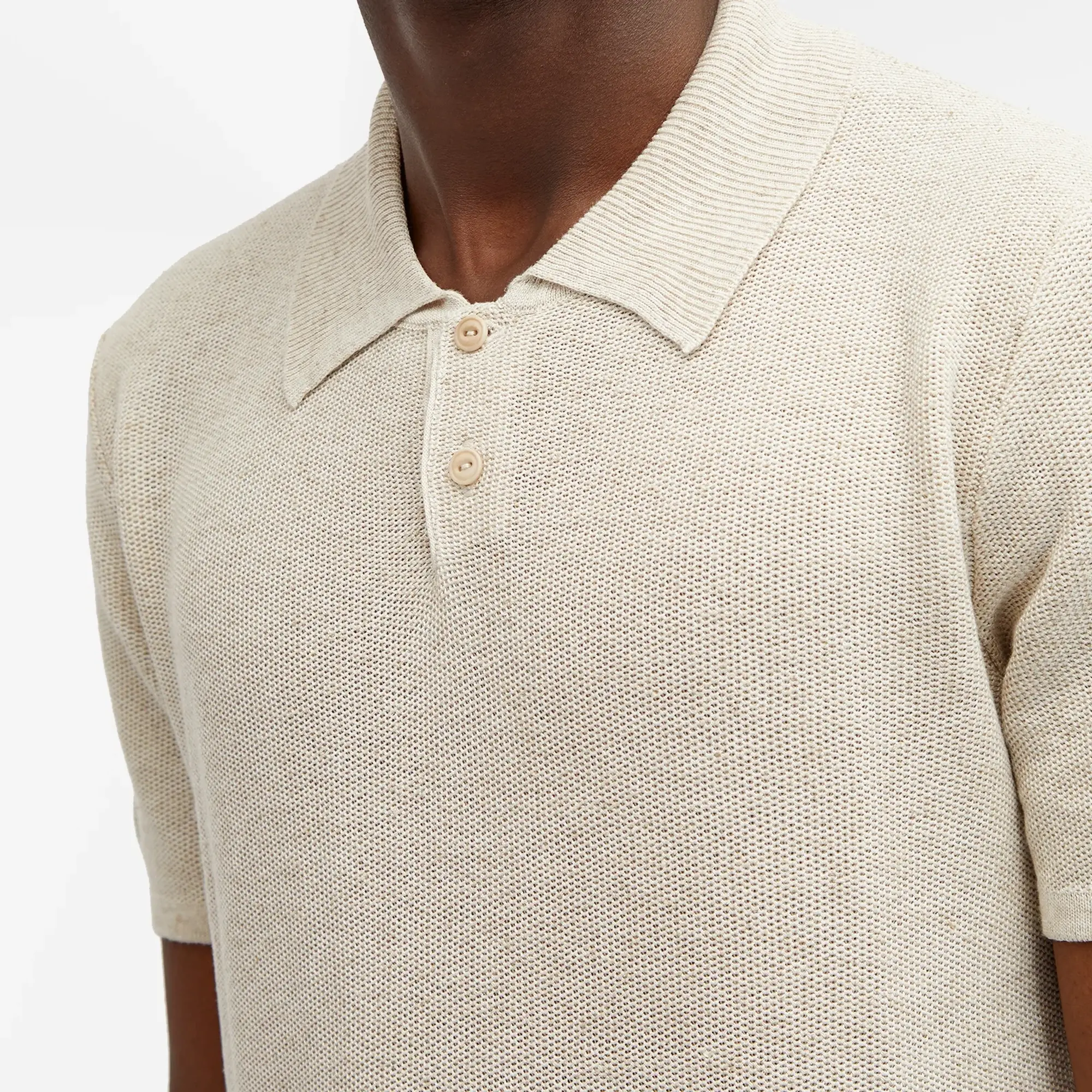 A.P.C. Men's Jay Knit Polo Beige