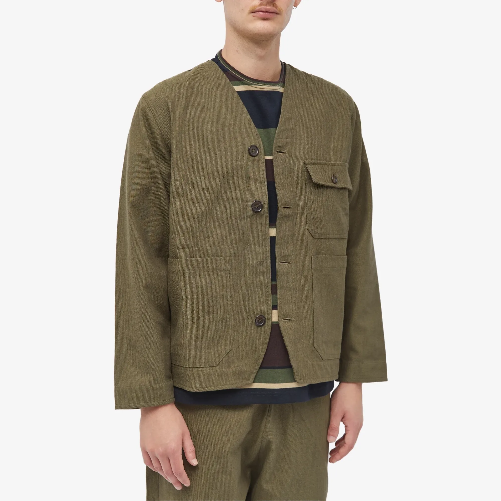 Universal Works Men's Kyo Cotton Cabin Jacket Olive | 29716-OLV