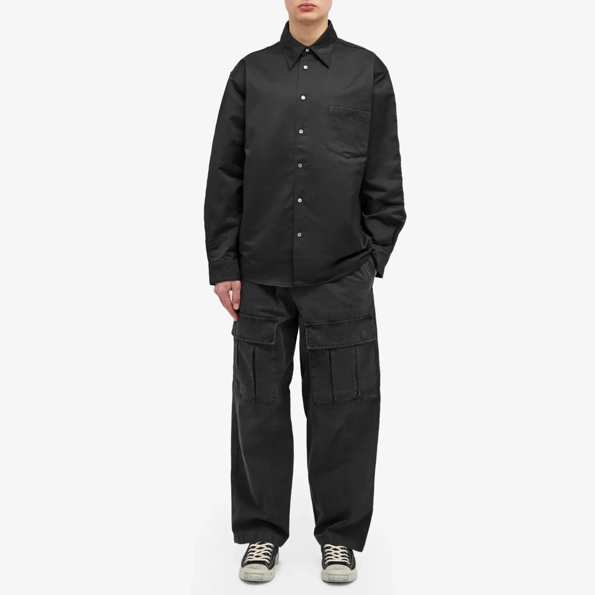 Acne Studios Men's Odrox Heavy Nylon Shirt Jacket Black | B90745-900 |  FOOTY.COM