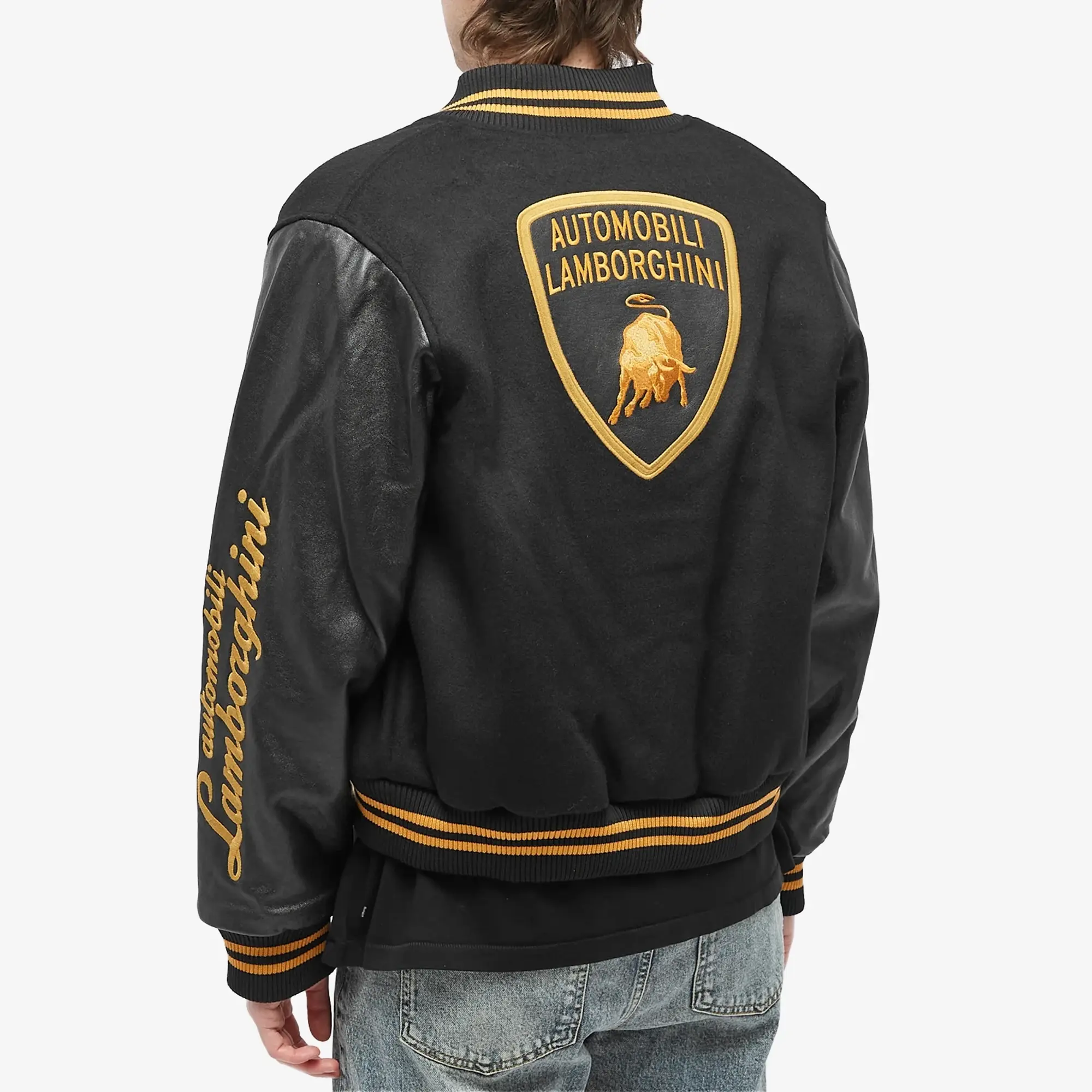 Rhude Men's Atten Varsity Jacket Grey/Yellow