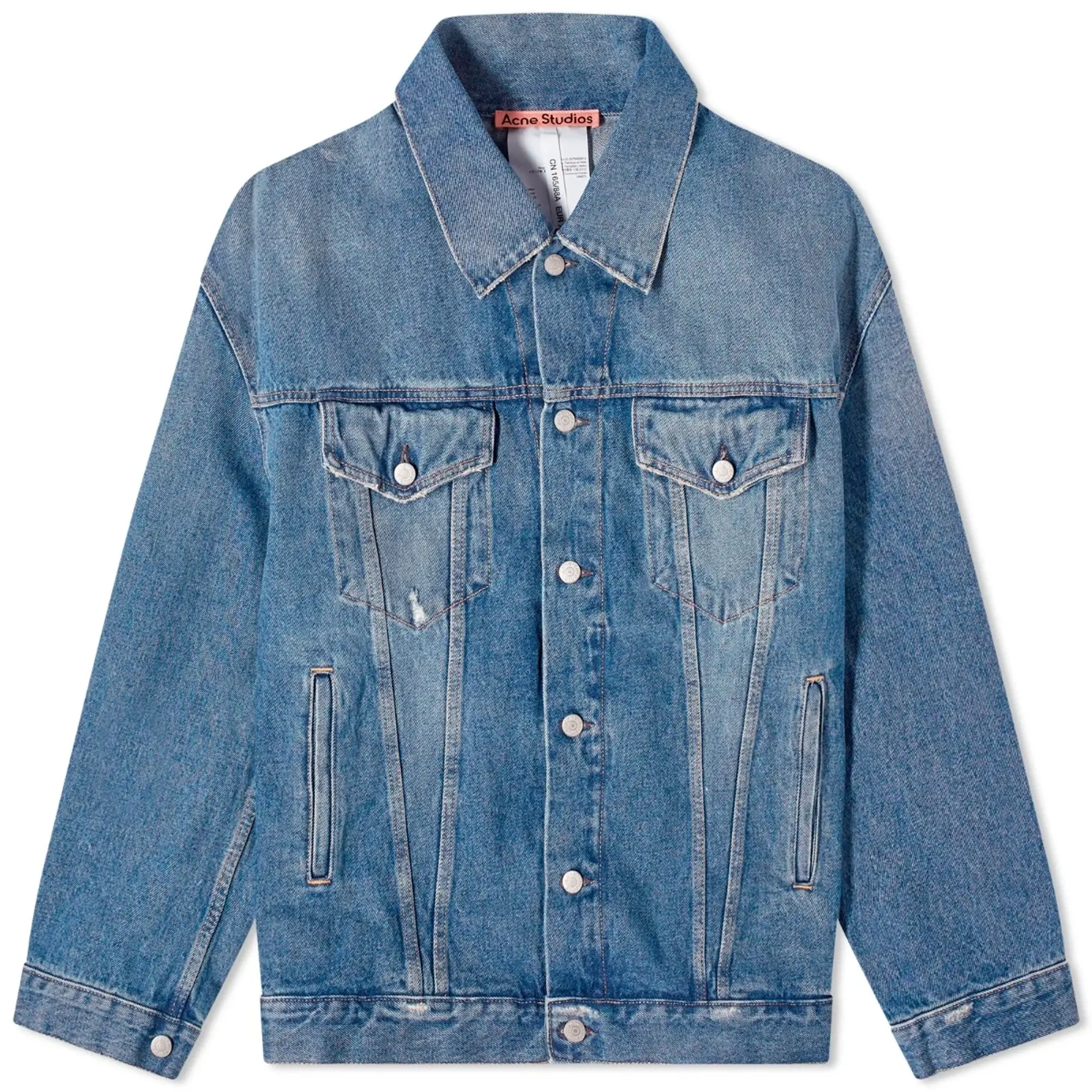 Acne Studios Men's Morris Oversized Denim Jacket Mid Blue