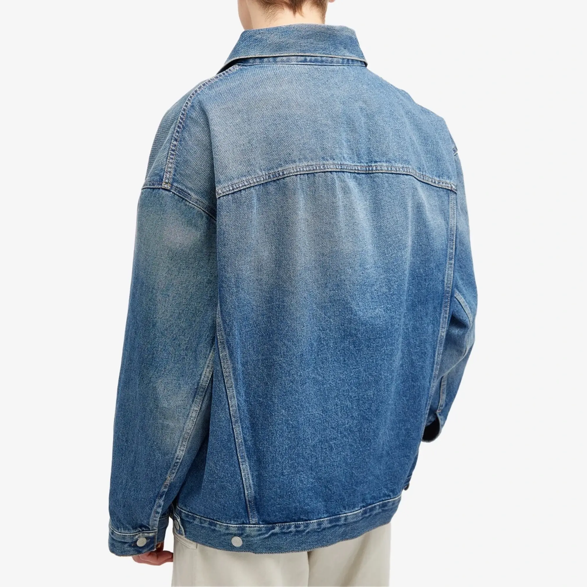 Acne Studios Men's Morris Oversized Denim Jacket Mid Blue