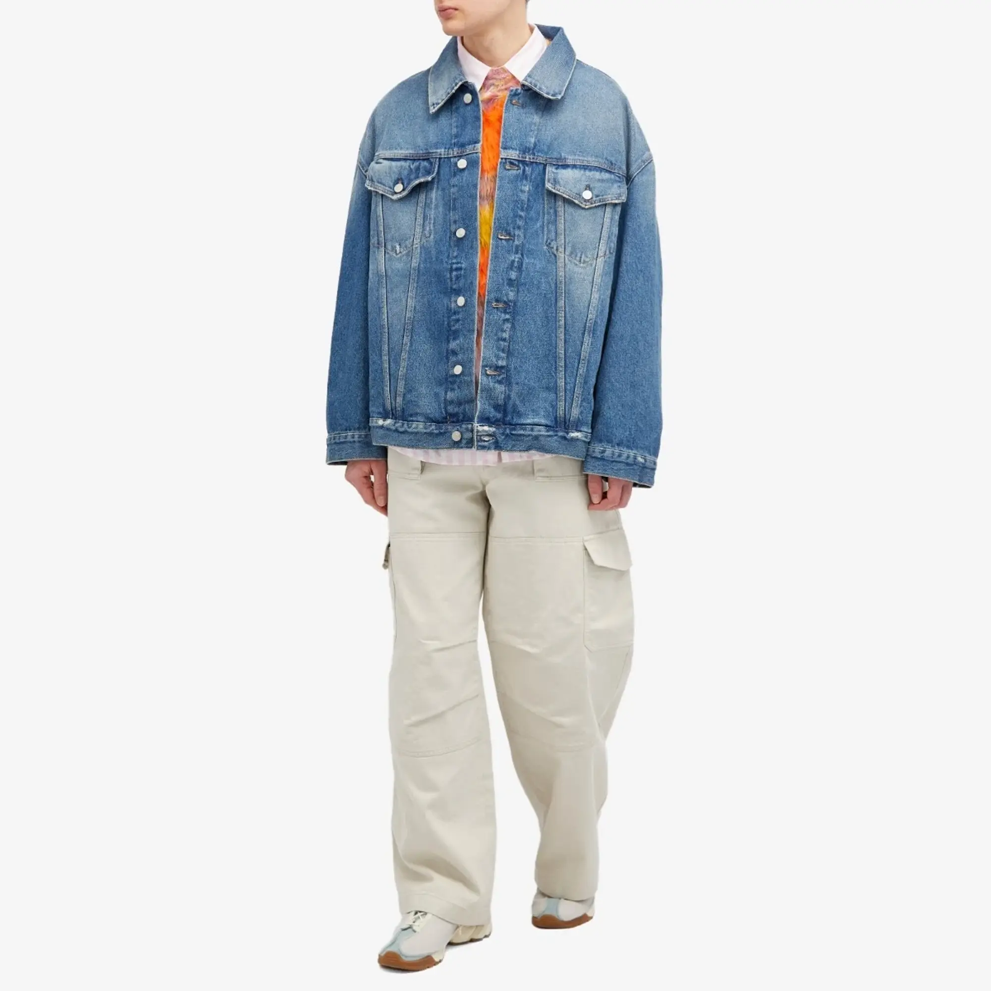 Acne Studios Men's Morris Oversized Denim Jacket Mid Blue